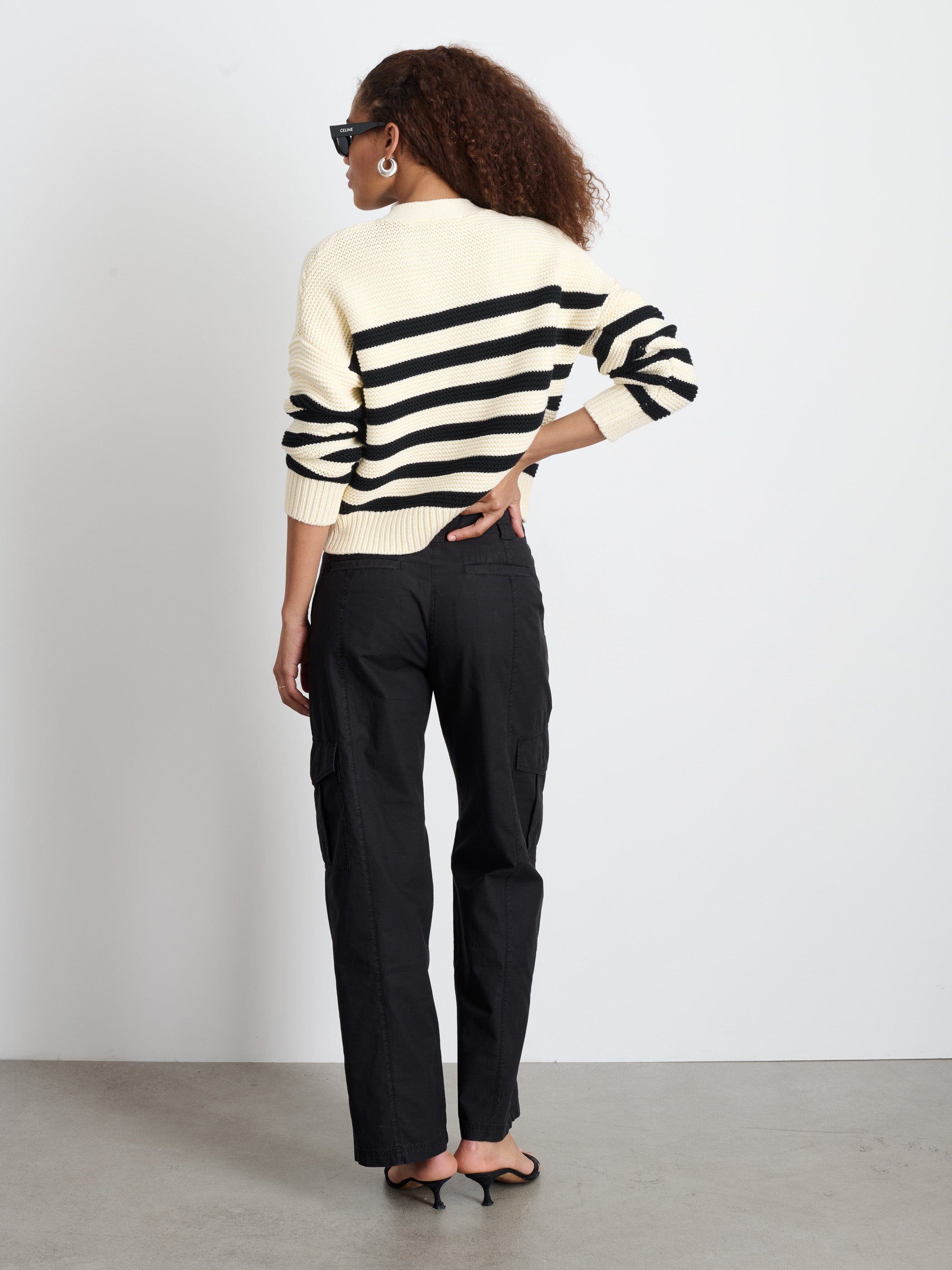 Nico Striped Cotton Cardigan for Women - Soft & Cozy Knit Sweater for Fall & Winter - Perfect for Casual Outfits and Layering