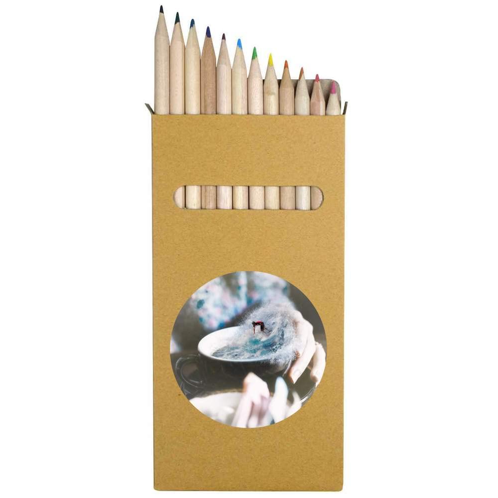 Azeeda 12-Piece 'Surf in a Teacup' Colored Pencils Set - 178mm Long Vibrant Art Pencils for Drawing, Sketching & Coloring - Perfect for Artists, Students & DIY Craft Projects (PE00011960)