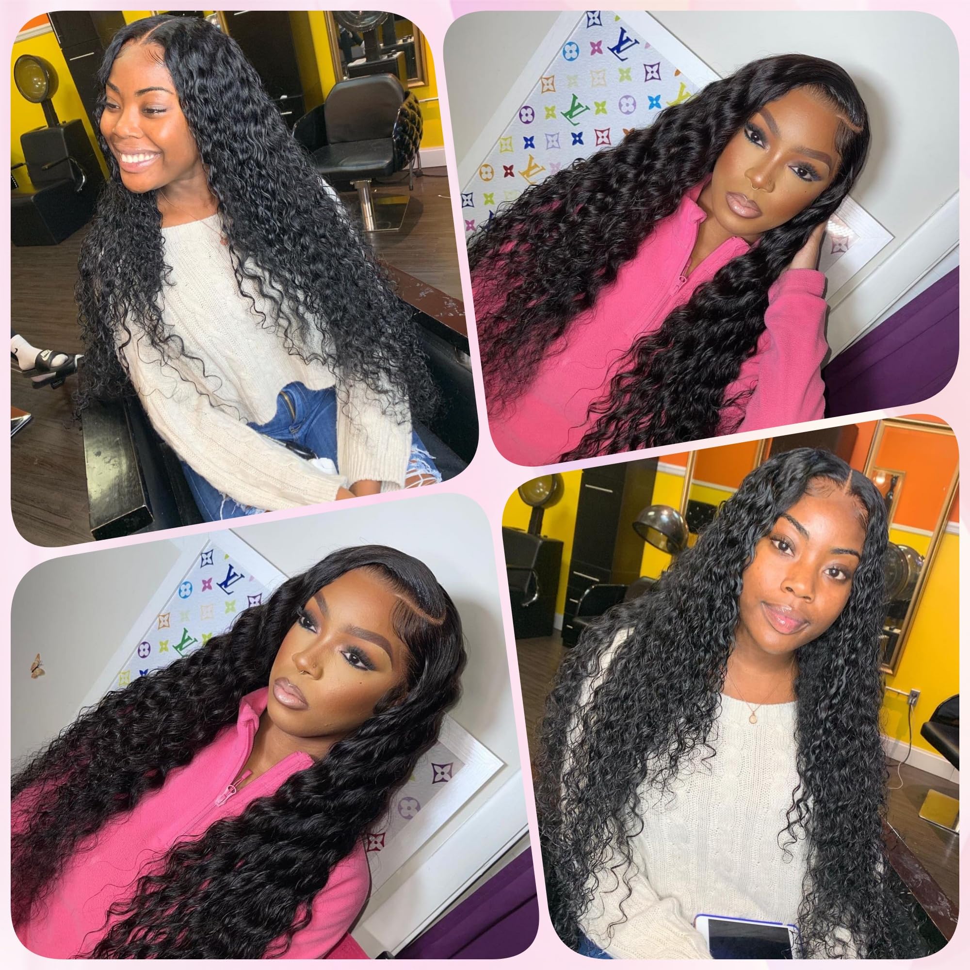 100% Unprocessed Brazilian Virgin Hair Deep Wave 4 Bundles 12A Grade - Remy Human Hair Weave Extensions (22 24 26 28 Inch) Natural Black Color for Stunning Curly Hairstyles - Perfect for Daily Wear, Parties & Special Occasions