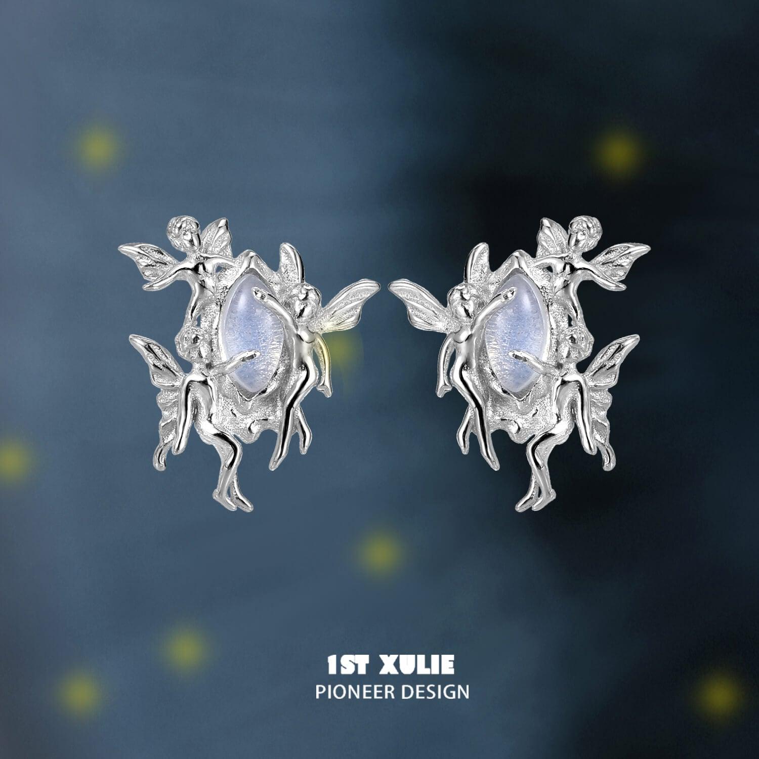 Blue Sky S925 18K Gold Plated Opal Genie Earrings™ - Elegant Dangle Earrings for Women, Perfect for Parties, Weddings & Special Occasions