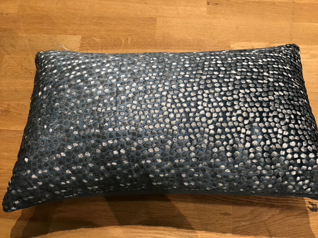 Teal & Silver Lumbar Support Pillow - Orthopedic Back Cushion for Office Chair, Car Seat, Sofa & Bed - Comfortable Home & Work Decor