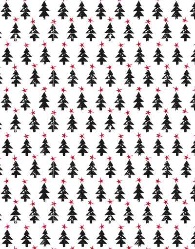 Distressed Trees Scalloped Tissue Paper - Rustic Christmas Decoration for Gift Wrapping, Party Decor, and DIY Craft Projects