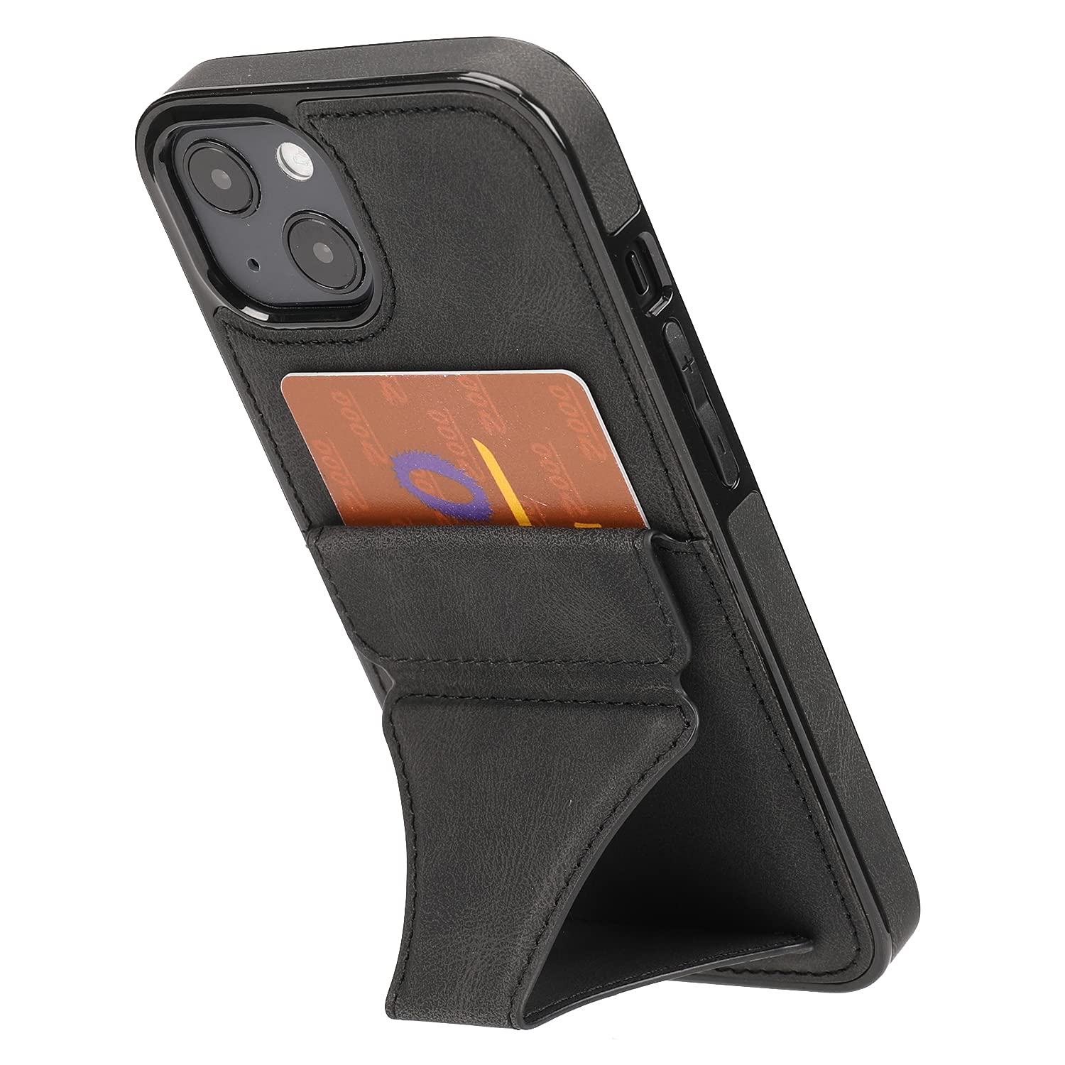 iPhone 14 Wallet Case with Card Slots & Kickstand, PU Leather Protective Cover with Magnetic Shockproof Design, Slim Flip Case with Expanding Stand Holder for 6.1 Inch, Black - Perfect for Travel, Work, and Everyday Use