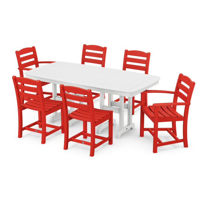 POLYWOOD La Casa Café 7-Piece Outdoor Dining Set - Patio Furniture for Backyard, Poolside & Garden - Weather-Resistant & Durable