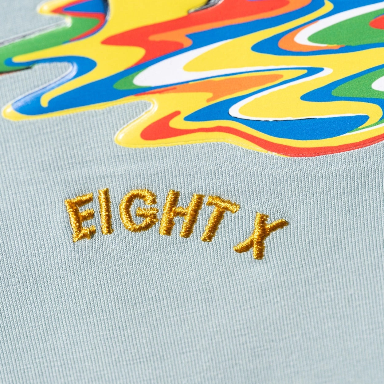Eight X Cubed Textured Graphic T-Shirt - Sage Green | Stylish Casual Wear for Men & Women | Perfect for Streetwear, Outings & Everyday Fashion
