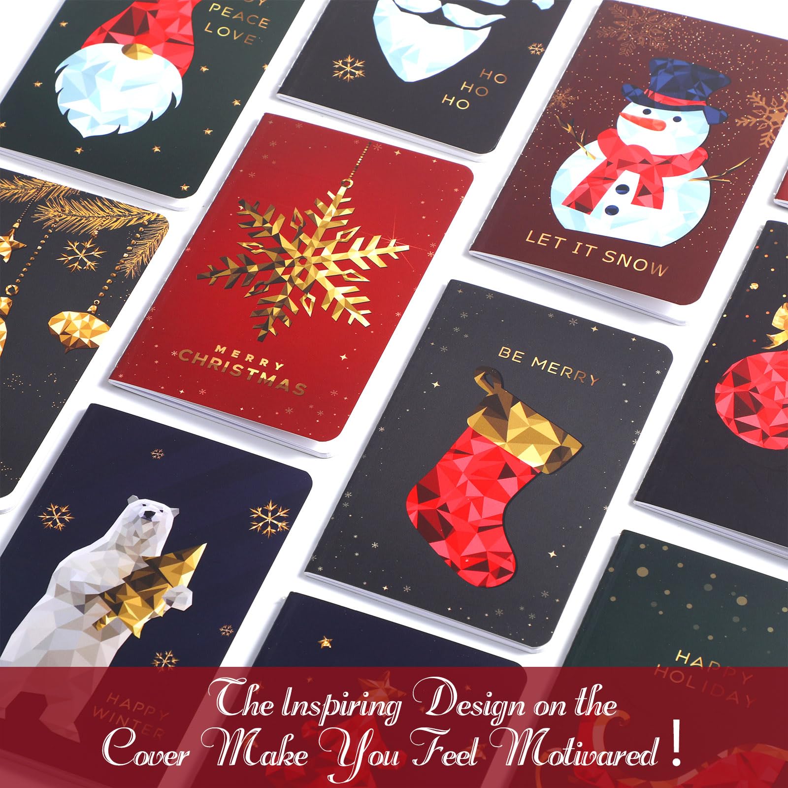 48-Piece Mini Christmas Notepads Set - Inspirational Holiday Memo Pads for Teens & Adults, Bulk Xmas Goody Bag Stuffers, Pocket-Sized Motivational Journals (Perfect for Office, School, Gift Exchanges & Holiday Party Favors)