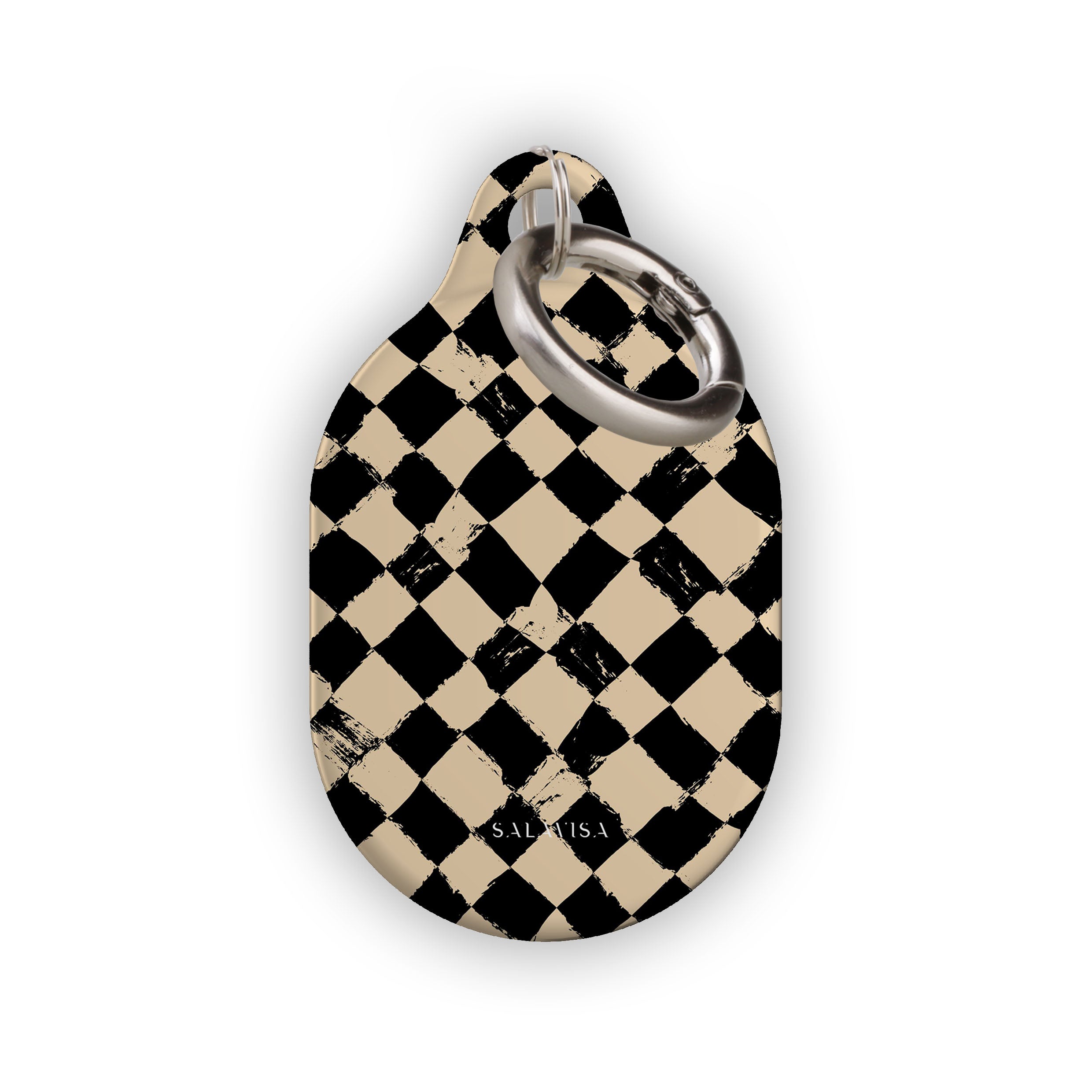 Premium Leather Chess Cross Board AirTag Holder - Secure & Stylish Keychain for Apple AirTag - Perfect for Travel, Keys & Luggage Tracking