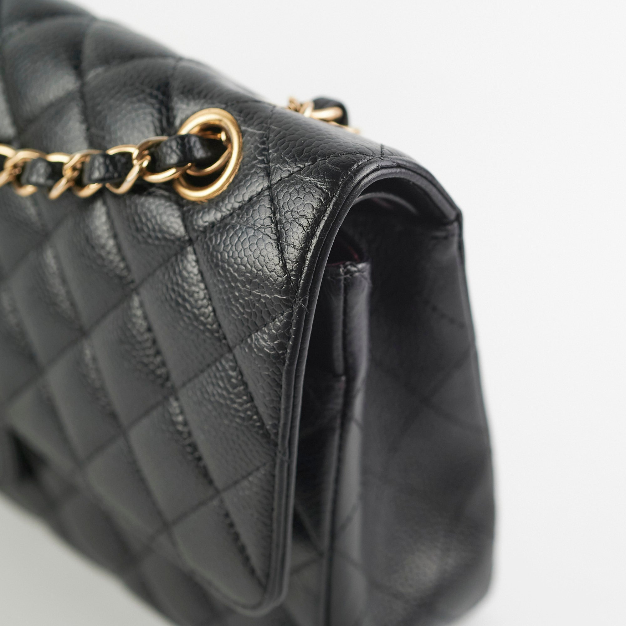 Chanel Medium/Large Caviar Double Classic Flap Black Handbag - Luxury Designer Crossbody Purse for Women | Perfect for Work, Evening Events & Special Occasions
