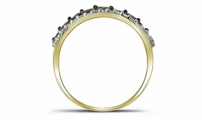 10K Yellow Gold Women's Brown Diamond Contoured Band Ring - 3/4 Cttw, Elegant Stackable Jewelry for Everyday Wear & Special Occasions