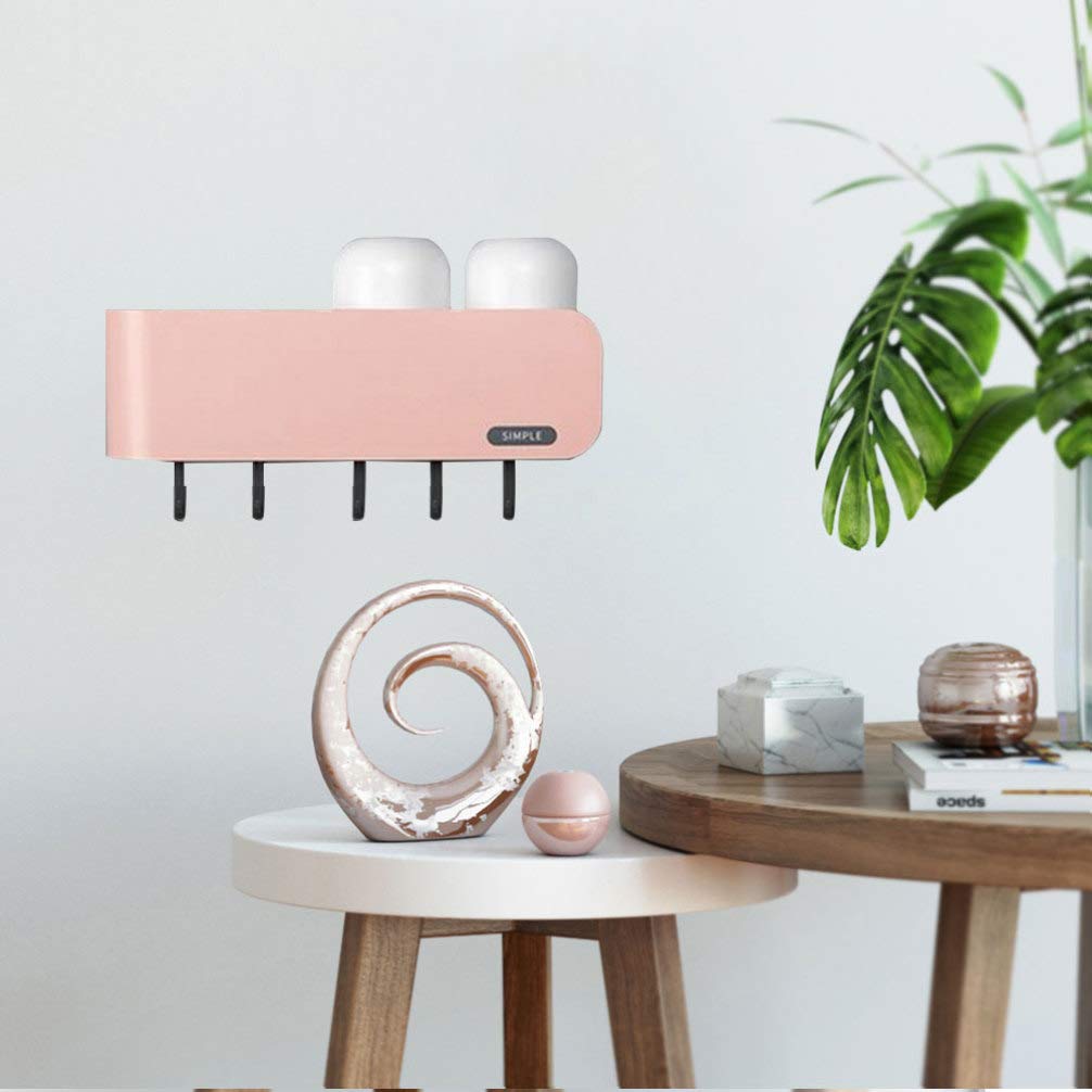 Zerodeko 1-Piece Heavy Duty Kitchen Wall Mounted Storage Rack - Space Saving Organizer for Plates, Towels & Keys - Perfect for Kitchen, Bathroom & Pantry Organization (Pink)