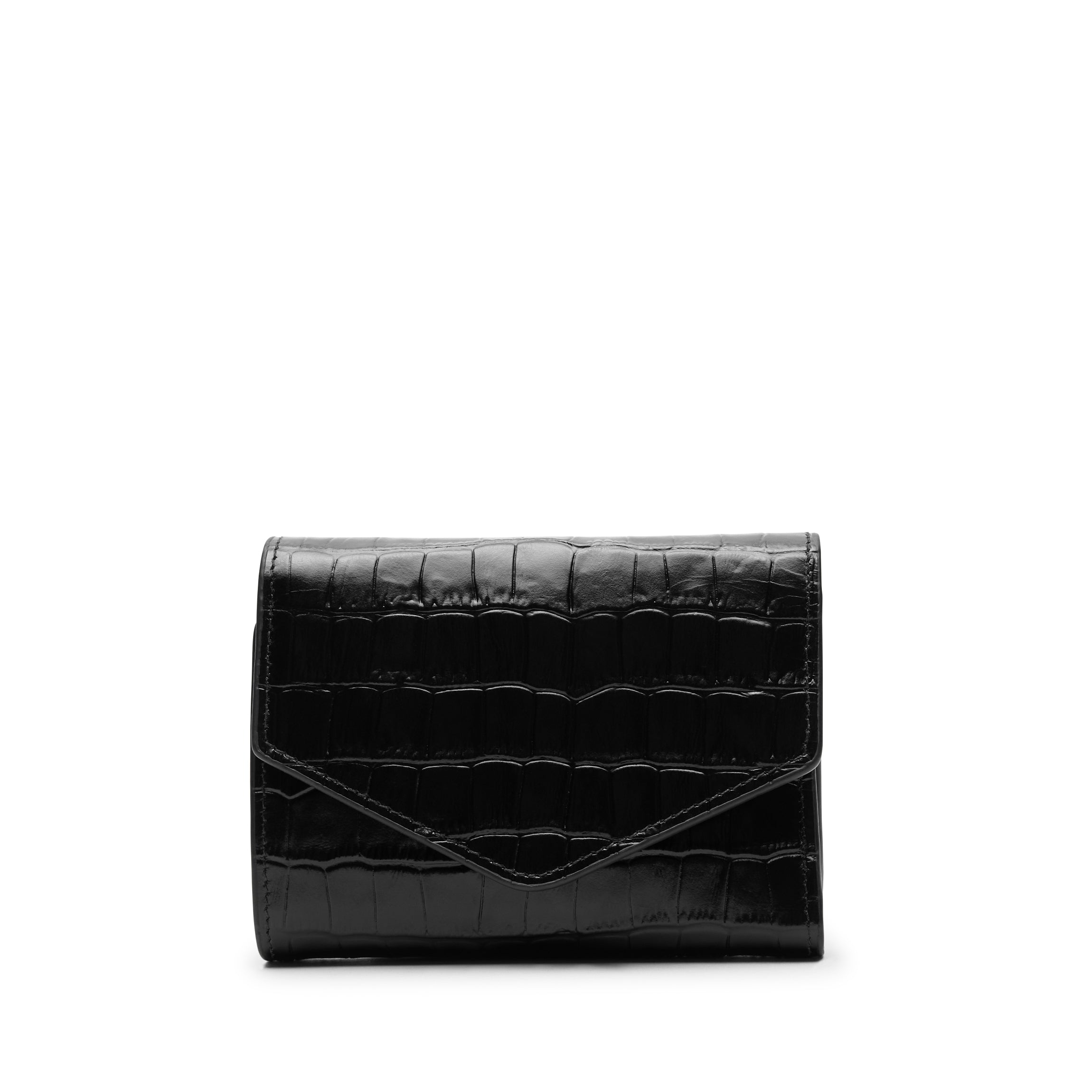 Premium Black Crocodile Embossed Trifold Wallet for Men - Slim RFID Blocking Leather Wallet with Money Clip - Perfect for Travel, Business & Everyday Use
