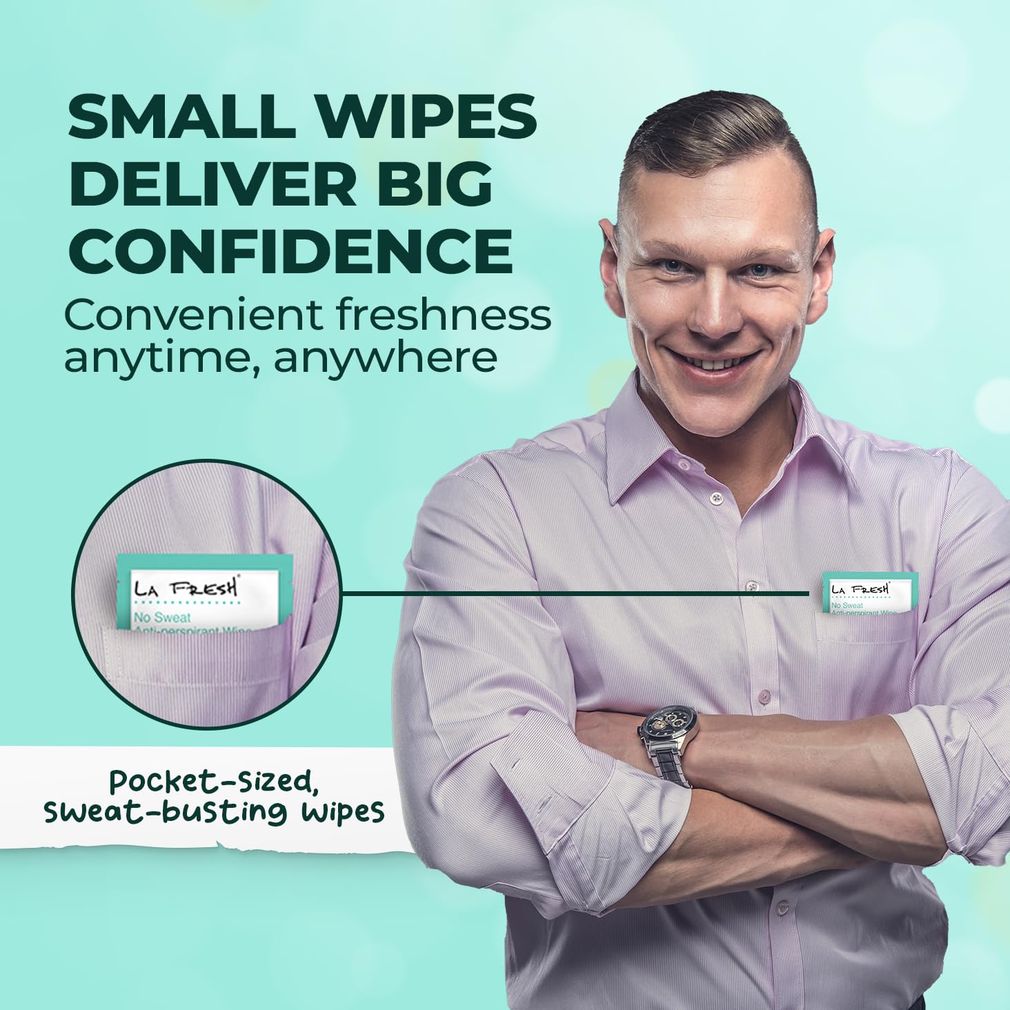 La Fresh Travel Lite Antiperspirant & Deodorant Wipes - 200 Individually Wrapped Body Wipes for Men & Women | On-The-Go Freshness for Travel, Gym & Outdoor Activities