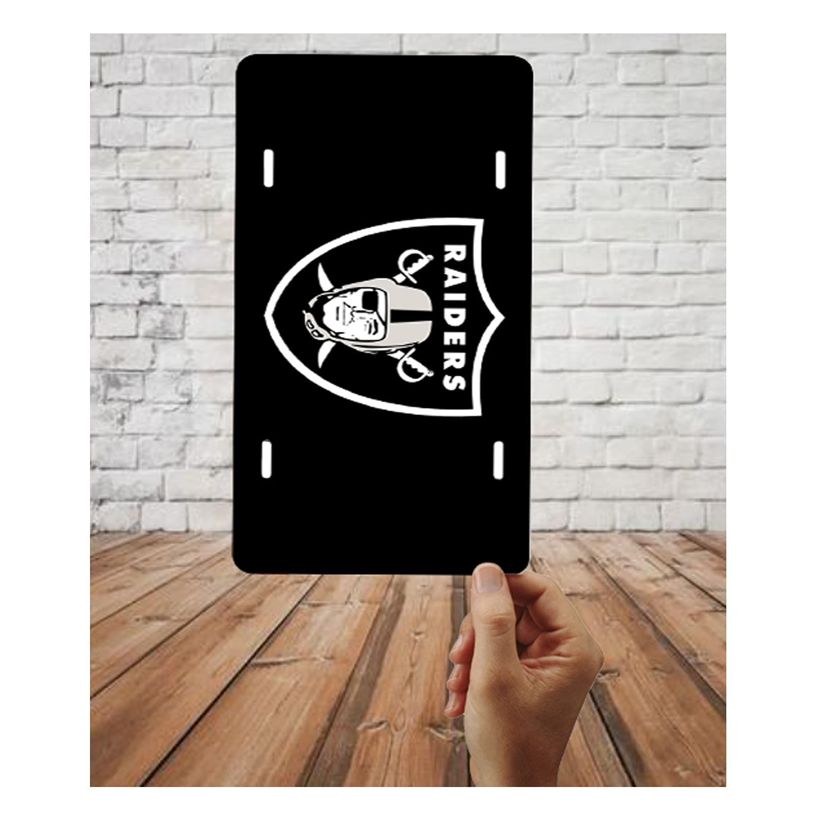 Oakland Raiders NFL Team License Plate Cover - Durable 12x6 Inch Aluminum Car Plate for Men, Women, Boys & Girls - Football Fan Accessories for Tailgating, Game Day & Car Decor