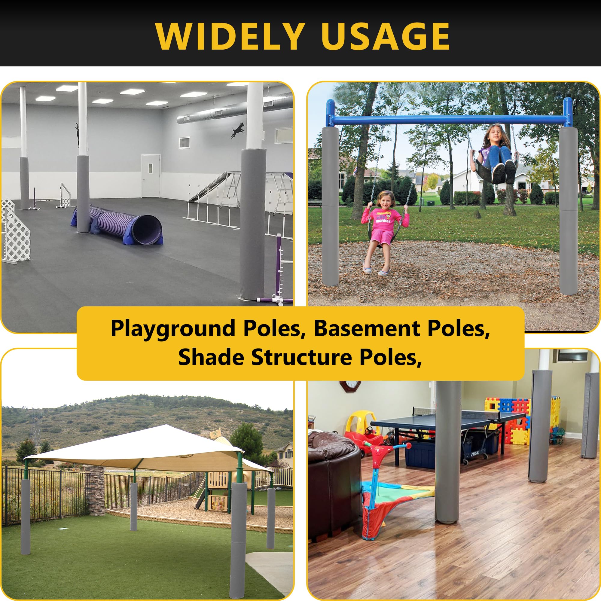 6 Feet Tall Round & Square Pole Pads - 2