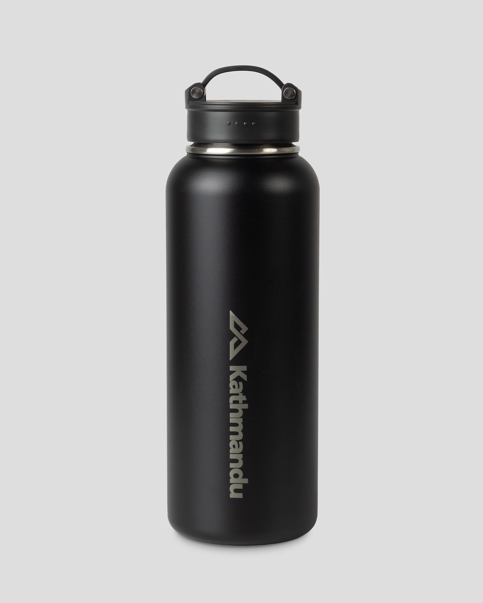 Premium Insulated 1.2L Water Bottle with Carry Handle - Black Stingray Design | Leakproof Stainless Steel Thermos for Hiking, Gym & Outdoor Activities