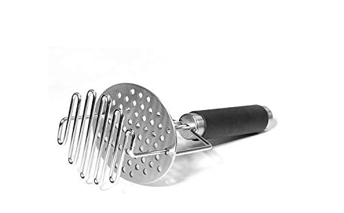 WOIWO Stainless Steel Potato Masher - Heavy Duty Kitchen Tool for Smooth Mashed Potatoes, Vegetables & Baby Food - Perfect for Cooking, Baking & Meal Prep