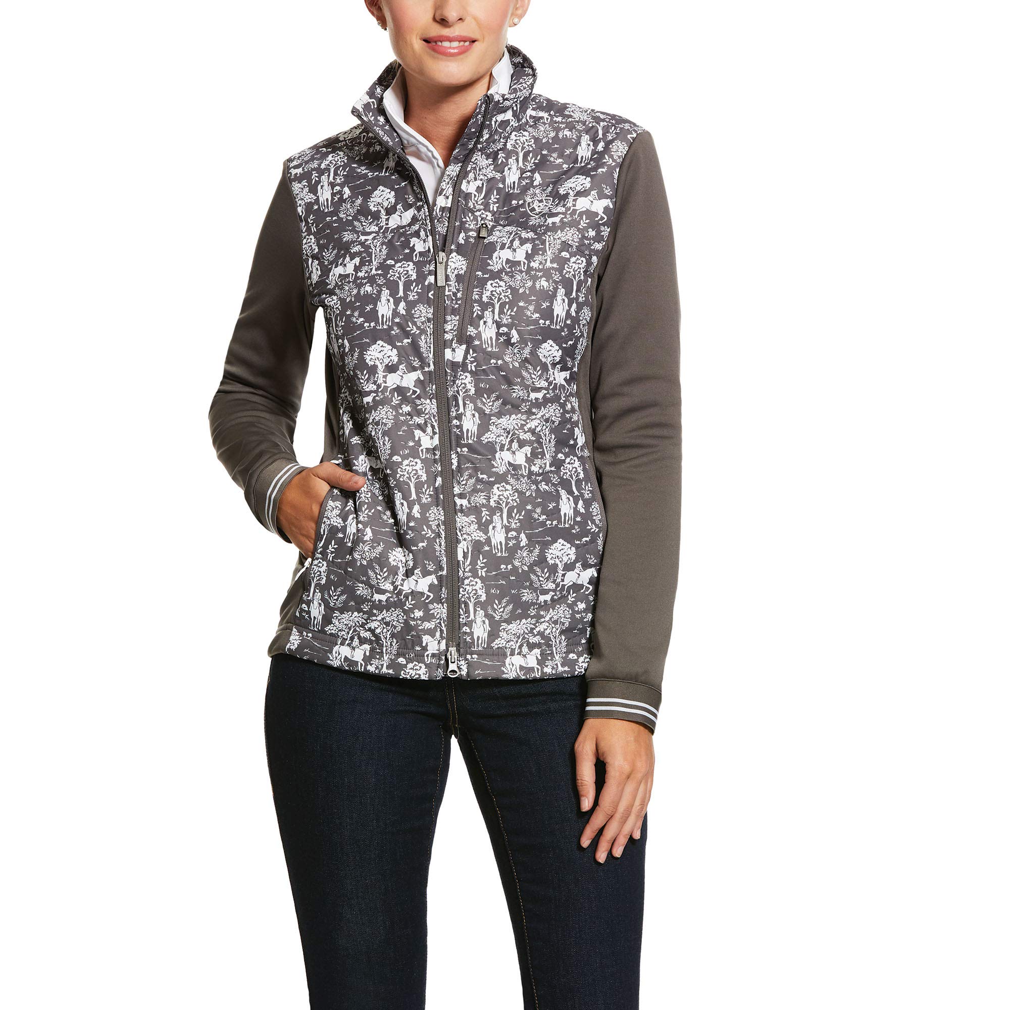 Ariat Women's Hybrid Insulated Jacket - Plum Grey Toile - X-Small - Waterproof & Windproof Winter Coat for Outdoor Activities, Horse Riding & Casual Wear