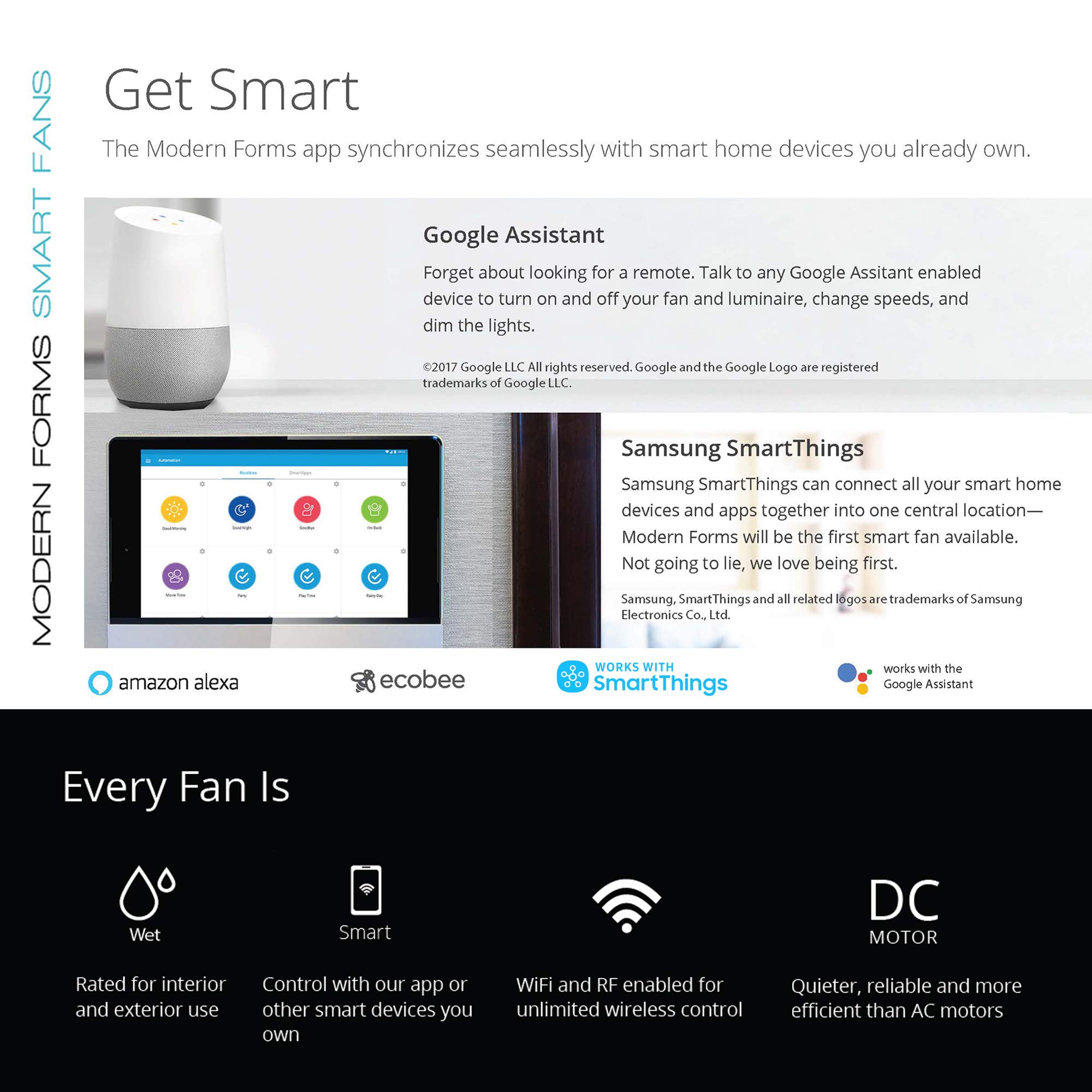 Mykonos 52-Inch Smart Ceiling Fan with LED Light Kit, Remote Control, and Alexa/Google Assistant Compatibility for Indoor and Outdoor Use – Perfect for Living Rooms, Bedrooms, and Patios