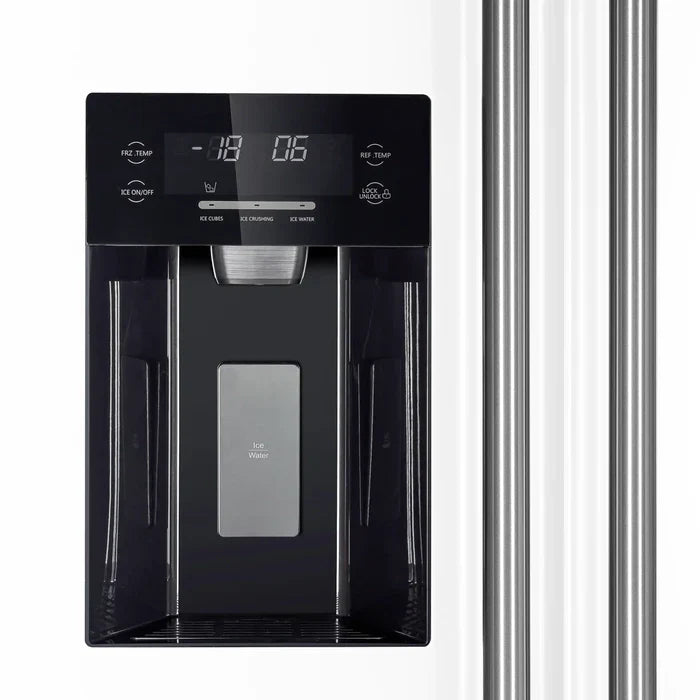 Forno Espresso Salerno 36 Inch 20 cu.ft Side by Side Refrigerator with Water Dispenser - Energy Efficient Stainless Steel Fridge for Kitchen, Office, or Restaurant (Model FFRBI1844)