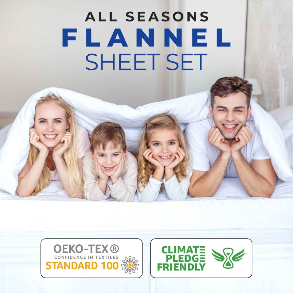 Soft Plaid Flannel Cotton Bed Sheet Set - Classic Farmhouse Style with Deep Pockets - Perfect for Cozy Winter Nights & Rustic Home Decor