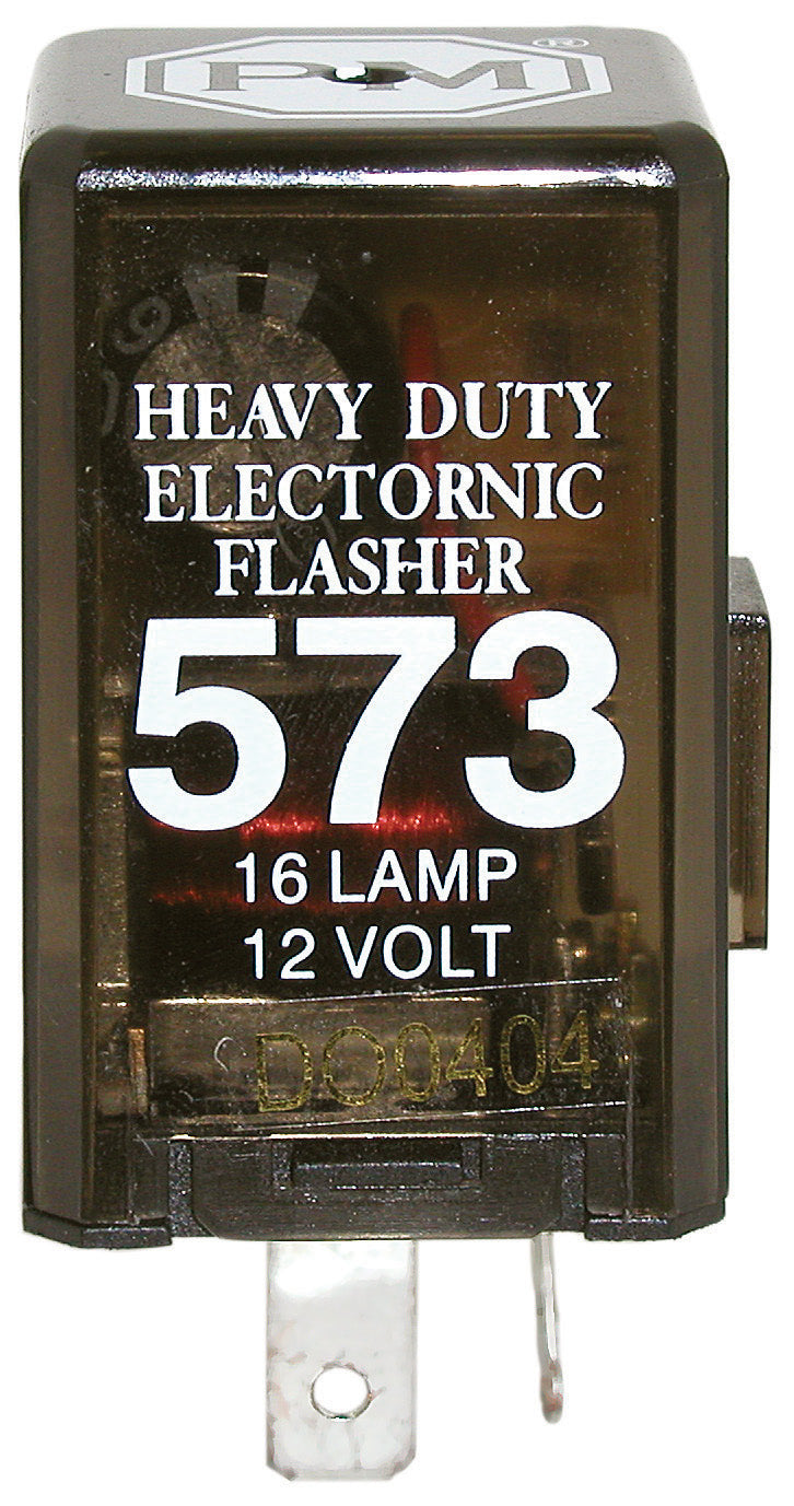 PM 573 2 Prong 16 Lamp Electronic Flasher Relay - Compatible with Turn Signal & Hazard Lights - Perfect for Cars, Trucks and Motorcycles