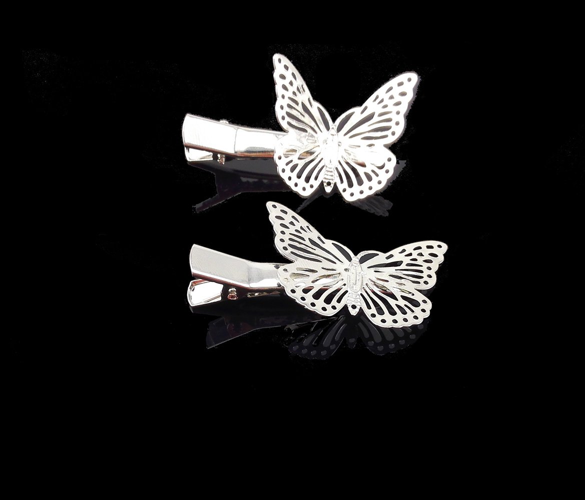 Yueton Silver Butterfly Hair Clips - Elegant Bridal Hair Accessories for Weddings, Prom, Parties & Special Occasions