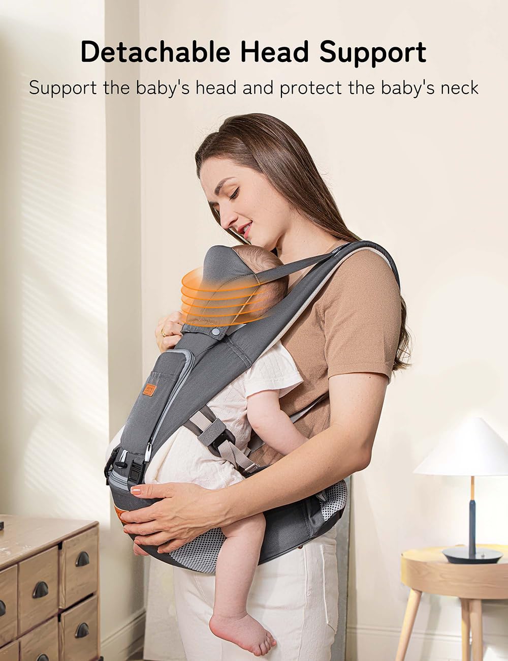 Besrey Ergonomic Baby Carrier - Front Facing & Hip Seat Hybrid for Infants & Toddlers | Breathable Mesh Design for Dad & Mom | Comfortable Kangaroo Wrap Carrier for Hiking, Shopping & Travel