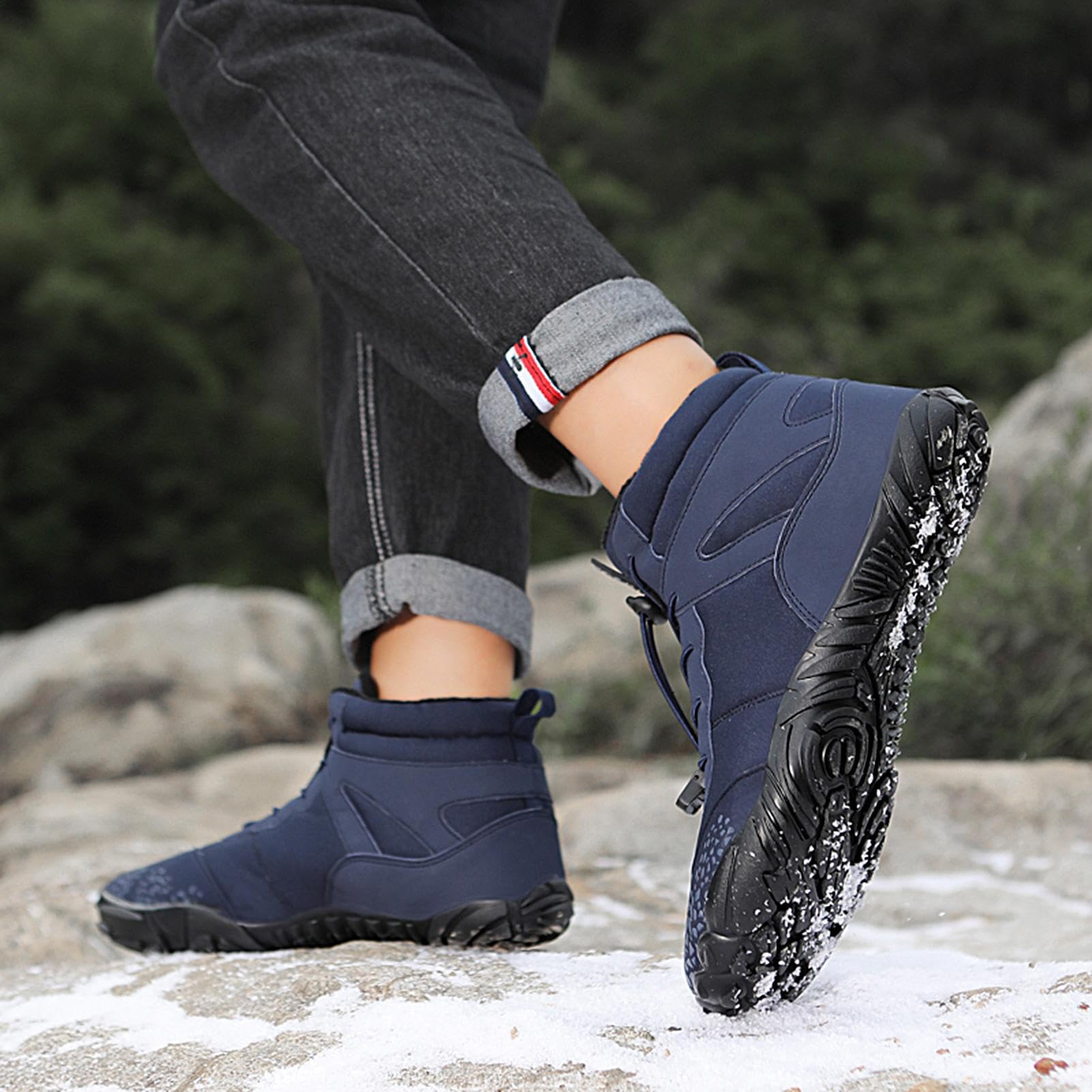 **Aznever Barefoot Trail Running Shoes for Men & Women - Winter Hiking Shoes with Arch Support for Trekking, Climbing & Outdoor Sports - Lightweight & Comfortable for Balance Training (Blue)**    *Perfect for Trail Running, Hiking Adventures & Natural Movement Training*
