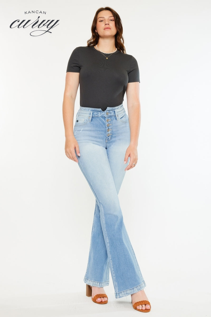 Blairen Ultra High Rise Flare Jeans for Women - Curvy Fit Stretch Denim Pants | Perfect for Casual Wear, Date Night & Office Outfits