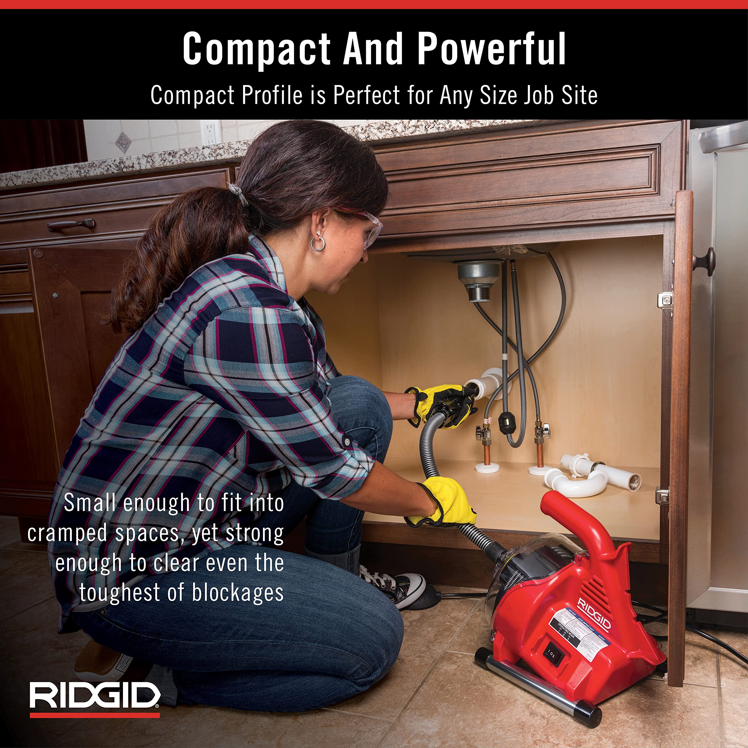 RIDGID PowerClear 120-Volt Drain Cleaning Machine Kit with 63025 T-209 2
