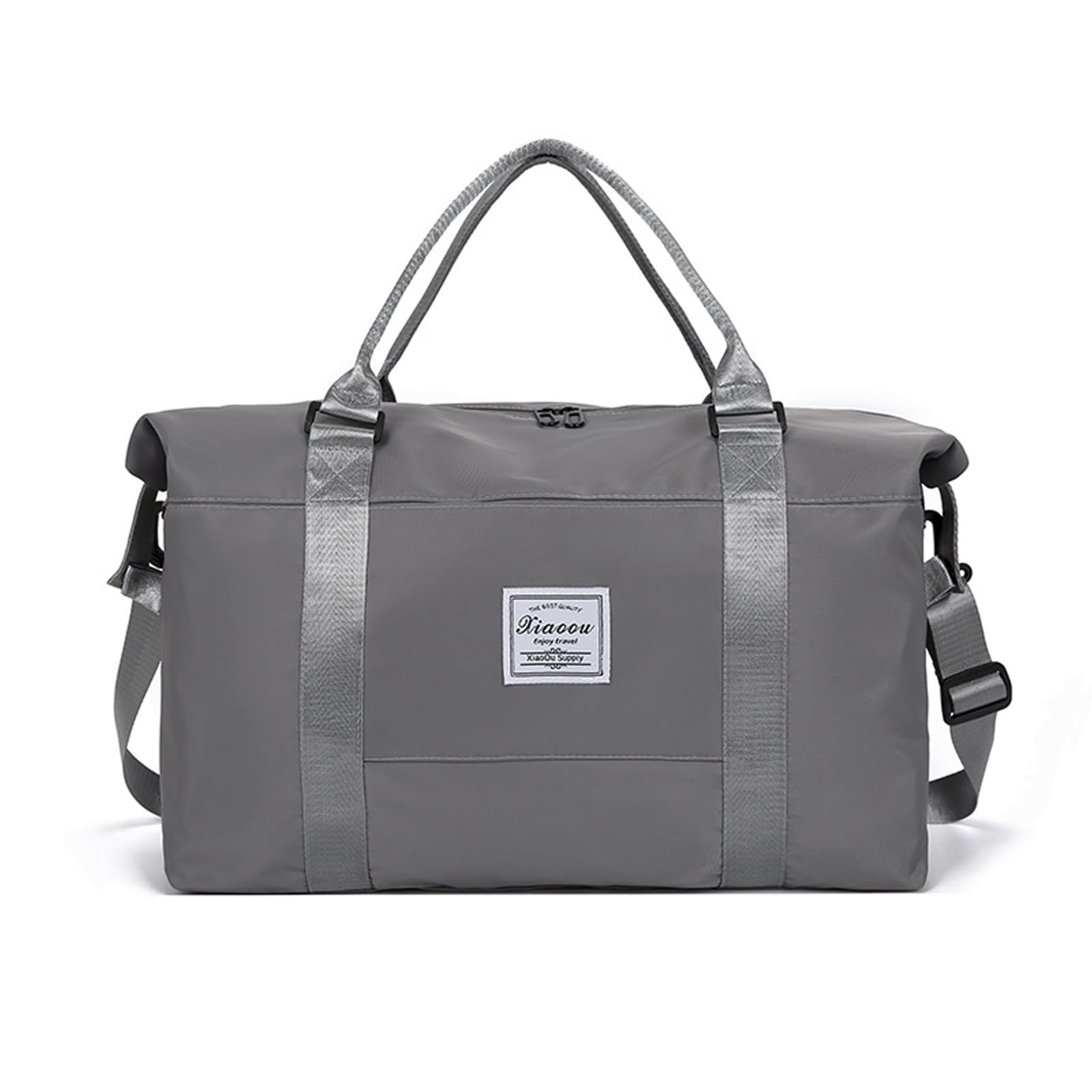 KARRESLY Women's Waterproof Travel Duffel Bag - Lightweight Gym Tote & Weekender Overnight Shoulder Bag for Sports, Workouts, Yoga (Grey) - Perfect for Gym, Travel, Weekend Getaways & Sports Activities
