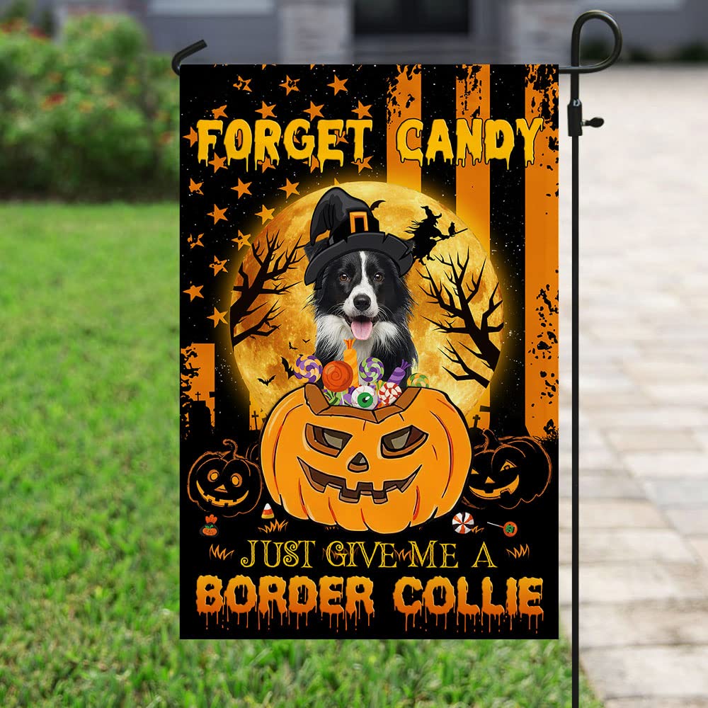 American Flag with Border Collie Design - Patriotic Halloween Yard Decoration for Outdoor Home & Garden | Perfect for Front Porch, Backyard, and Seasonal Celebrations