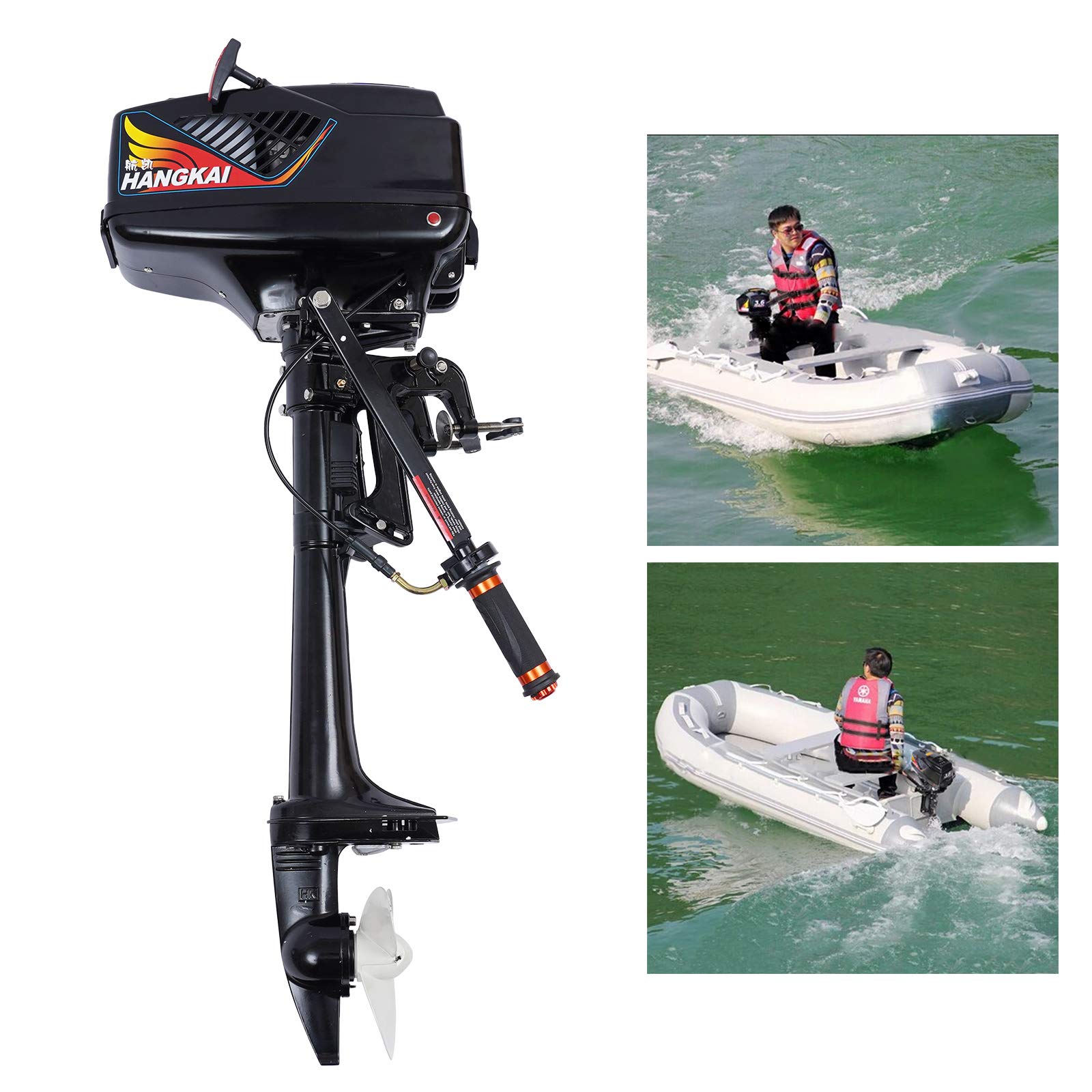 LOYALHEARTDY 3.6HP 55cc 2-Stroke Outboard Motor Boat Engine - Heavy Duty Water Cooling System - Perfect for Kayak, Fishing Boat & Small Watercraft - Ideal for Fishing, Recreational Boating & Marine Adventures