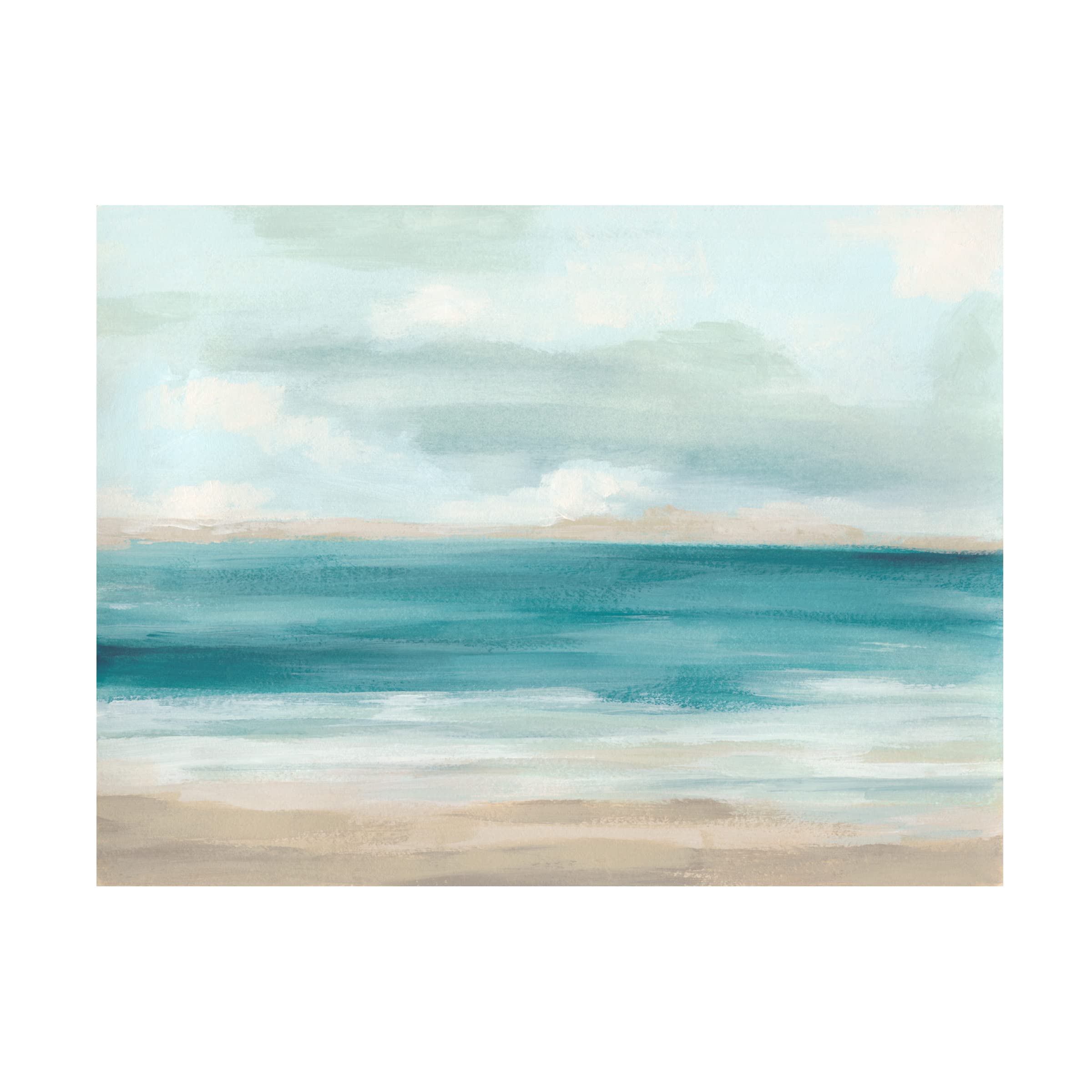 Trademark Fine Art 'Sand and Sky I' Canvas Wall Art by June Erica Vess - Modern Beach Landscape Painting for Living Room, Bedroom & Office Decor