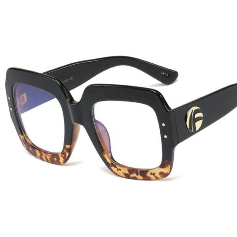 Connie Big Square Glasses Frame - Trendy Oversized Eyeglasses for Women & Men - Perfect for Reading, Driving, and Fashion Accessories