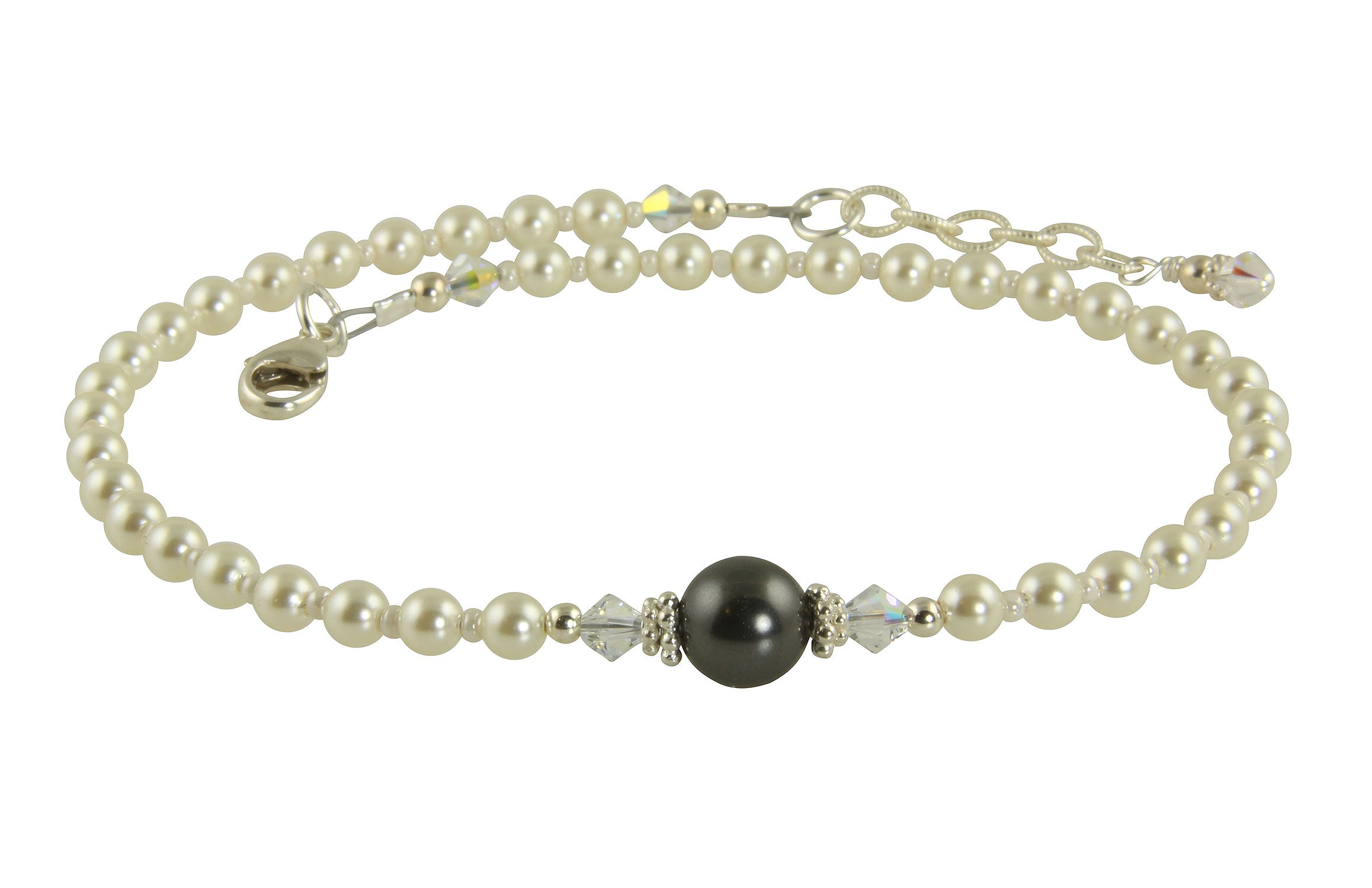 Elegant Gray Pearl Beaded Anklet for Women - Stylish Boho Ankle Bracelet Jewelry - Perfect for Beach, Wedding & Summer Outfits