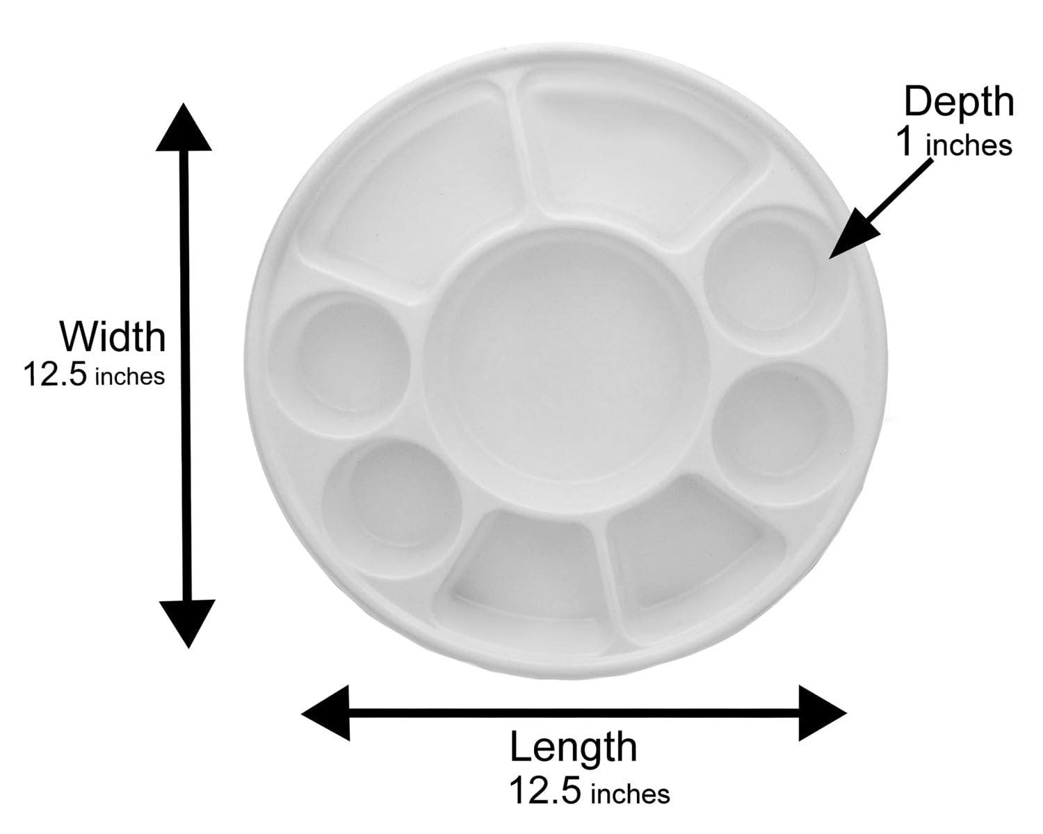9-Compartment White Disposable Party Thali Plates - 200 Pack | Eco-Friendly Divided Serving Plates for Indian Cuisine, Buffets, Weddings & Festive Celebrations