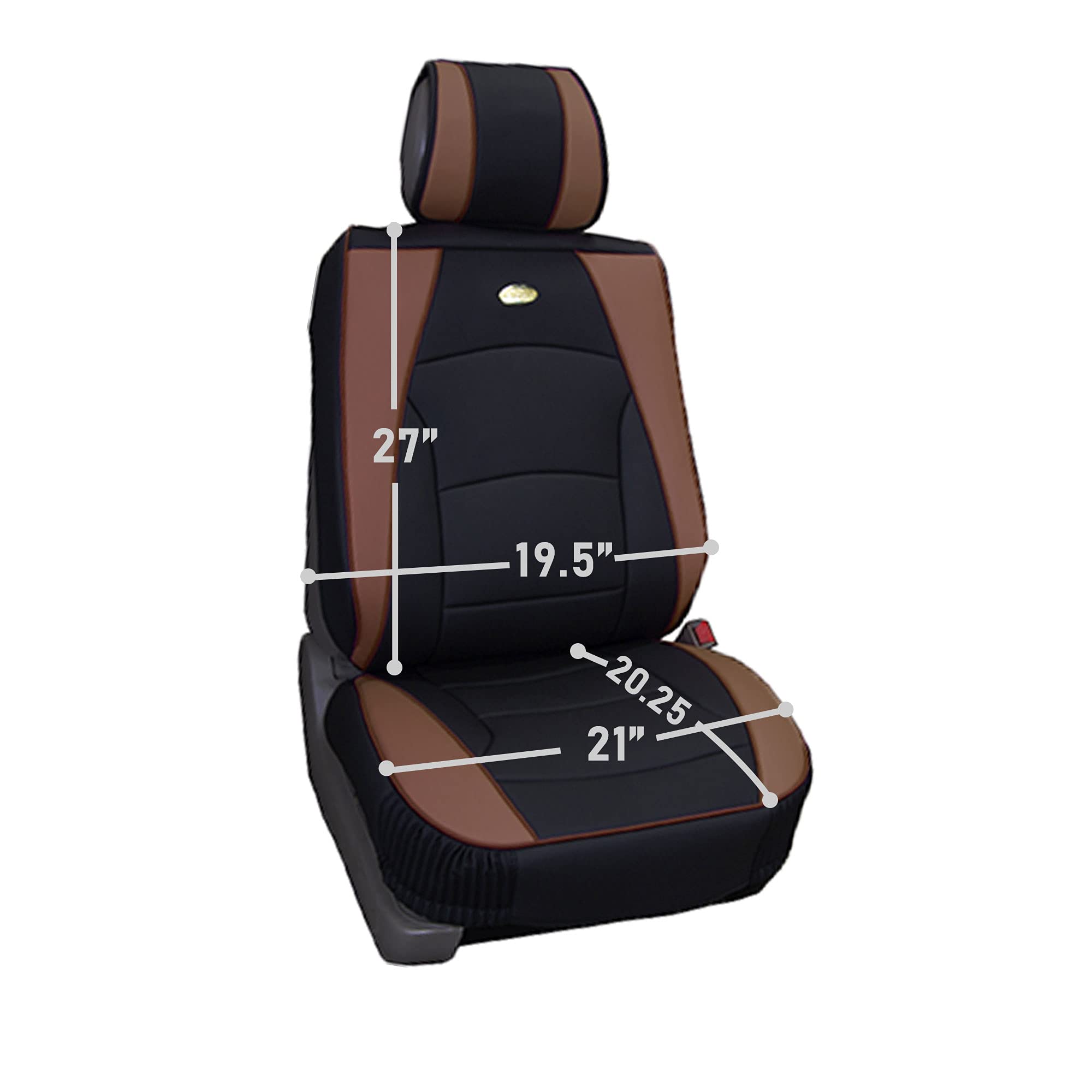 Premium FH Group Car Seat Covers - Universal Fit for Cars, Trucks & SUVs | Ultra Comfort Deluxe Leatherette in Brown/Black | Waterproof & Durable Seat Protector | Perfect for Daily Commute, Road Trips & Family Travel