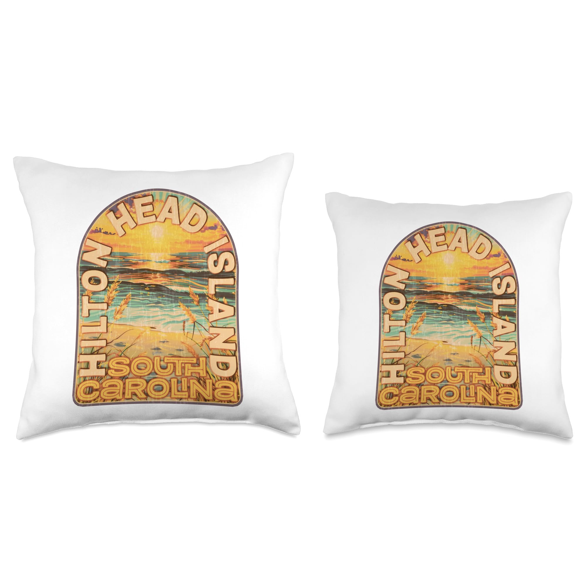 Hilton Head Island South Carolina Throw Pillow - Coastal Decor Cushion for Sofa, Bed, Living Room - Perfect for Beach House & Vacation Home Decor