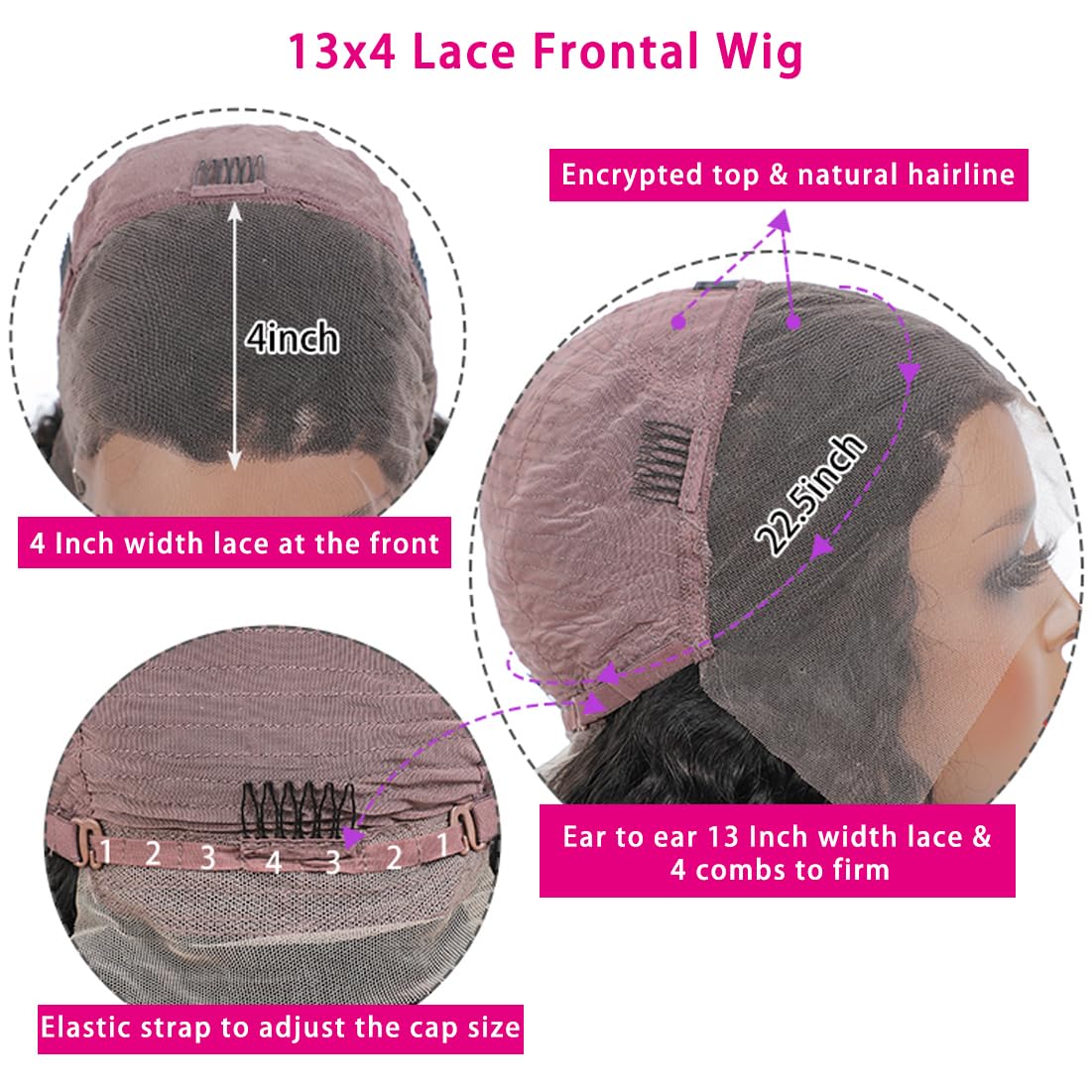 ULRICA 30 Inch Deep Wave Lace Front Wig - 13x4 HD Lace Human Hair Wig for Black Women | Pre-Plucked 180% Density Natural Black Hair | Perfect for Daily Wear, Special Occasions & Protective Styling