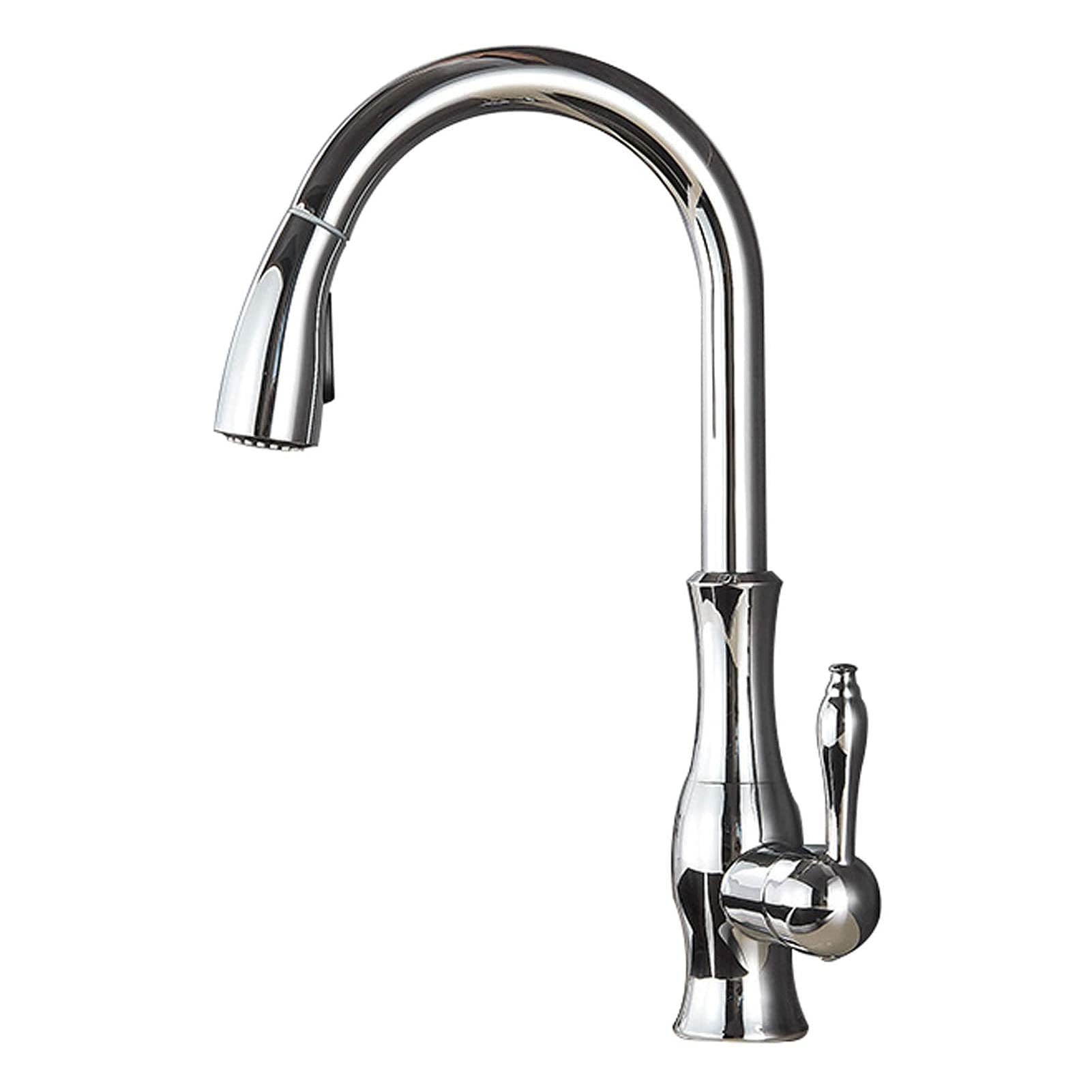 Modern Single Handle Kitchen Faucet with Pull Down Sprayer & 360° Swivel - Brushed Nickel for Easy Cooking