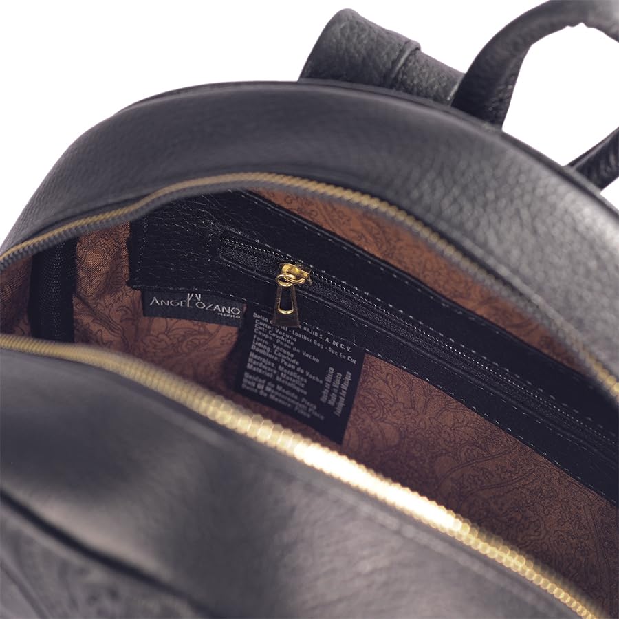 Handcrafted Leather Backpack for Women - Chiapas Model with Chiseled Engraving | Stylish & Durable Travel, Work & College Bag