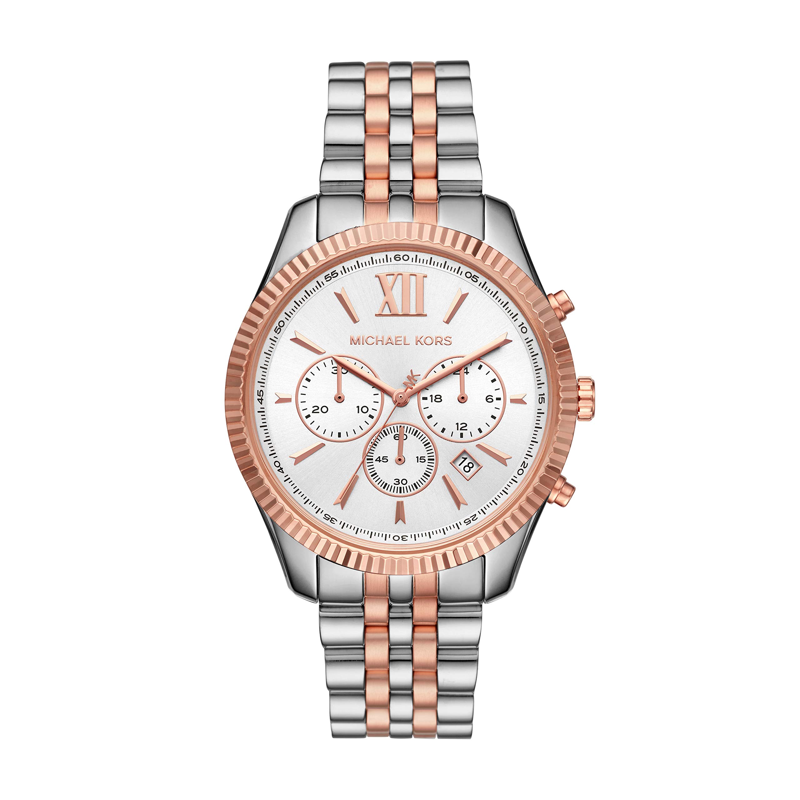 Michael Kors Lexington Women's Watch - Stylish Gold-Tone Stainless Steel Bracelet, White Dial - Perfect for Work, Parties & Everyday Wear
