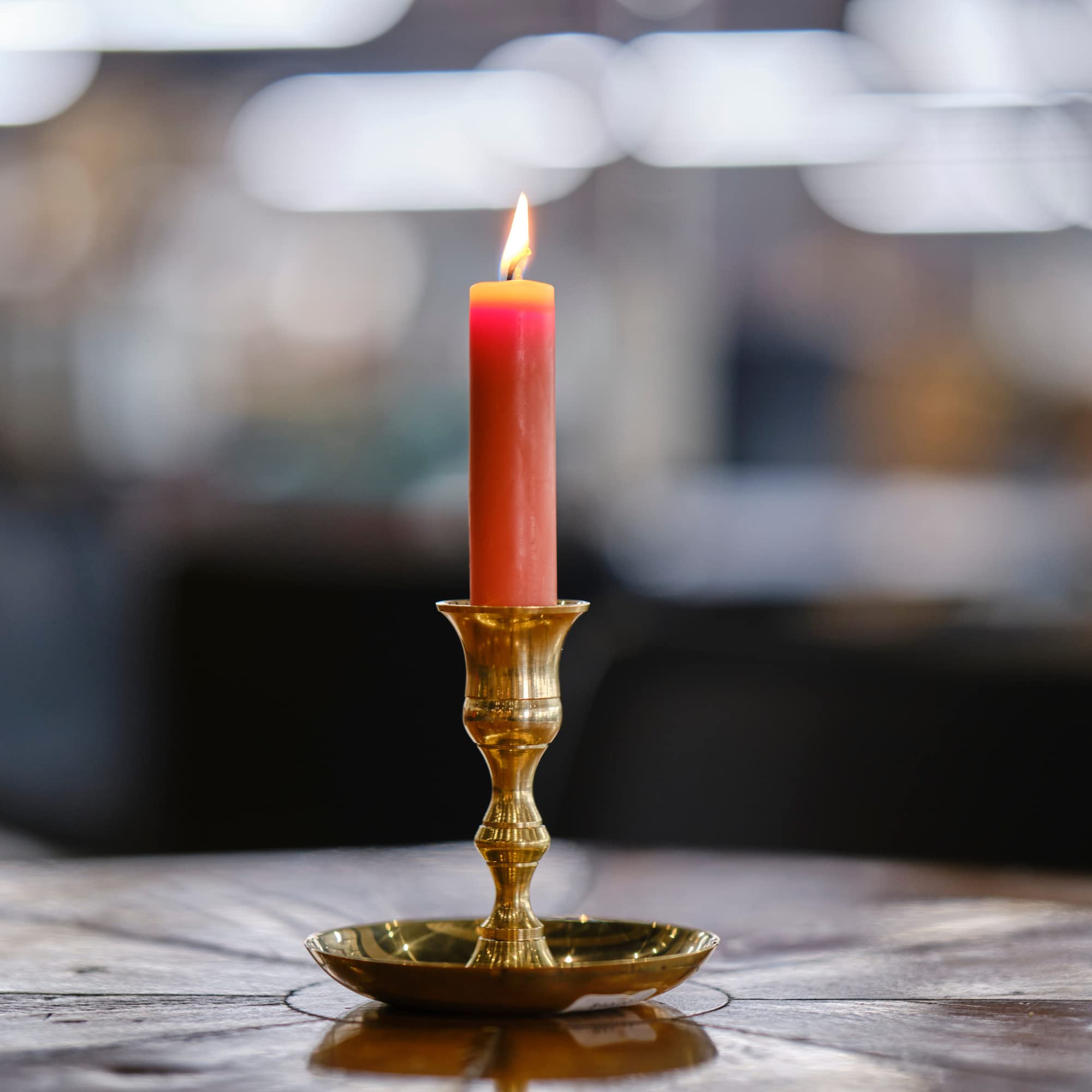 Pure Beeswax Taper Candles 8 Inch - Unscented Natural Candles for Dining & Decor