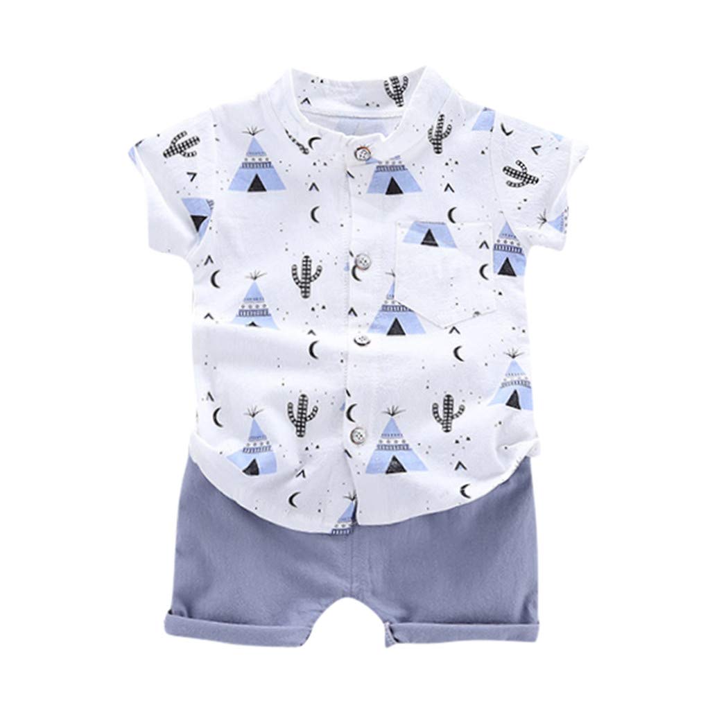 1-4 Years Boys Cartoon Baby T-Shirt & Shorts Set - Toddler Summer Outfit White Top & Pant Combo - Perfect for Playdates, Beach Trips & Casual Wear
