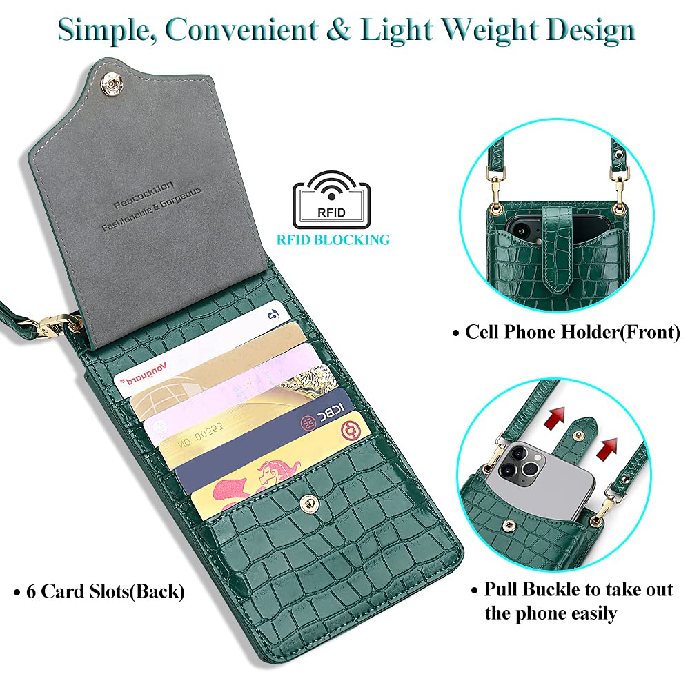 Peacocktion Women's Small Crossbody Bag - Stylish Cell Phone Purse with Adjustable Shoulder Strap - Perfect for Travel, Shopping & Everyday Use