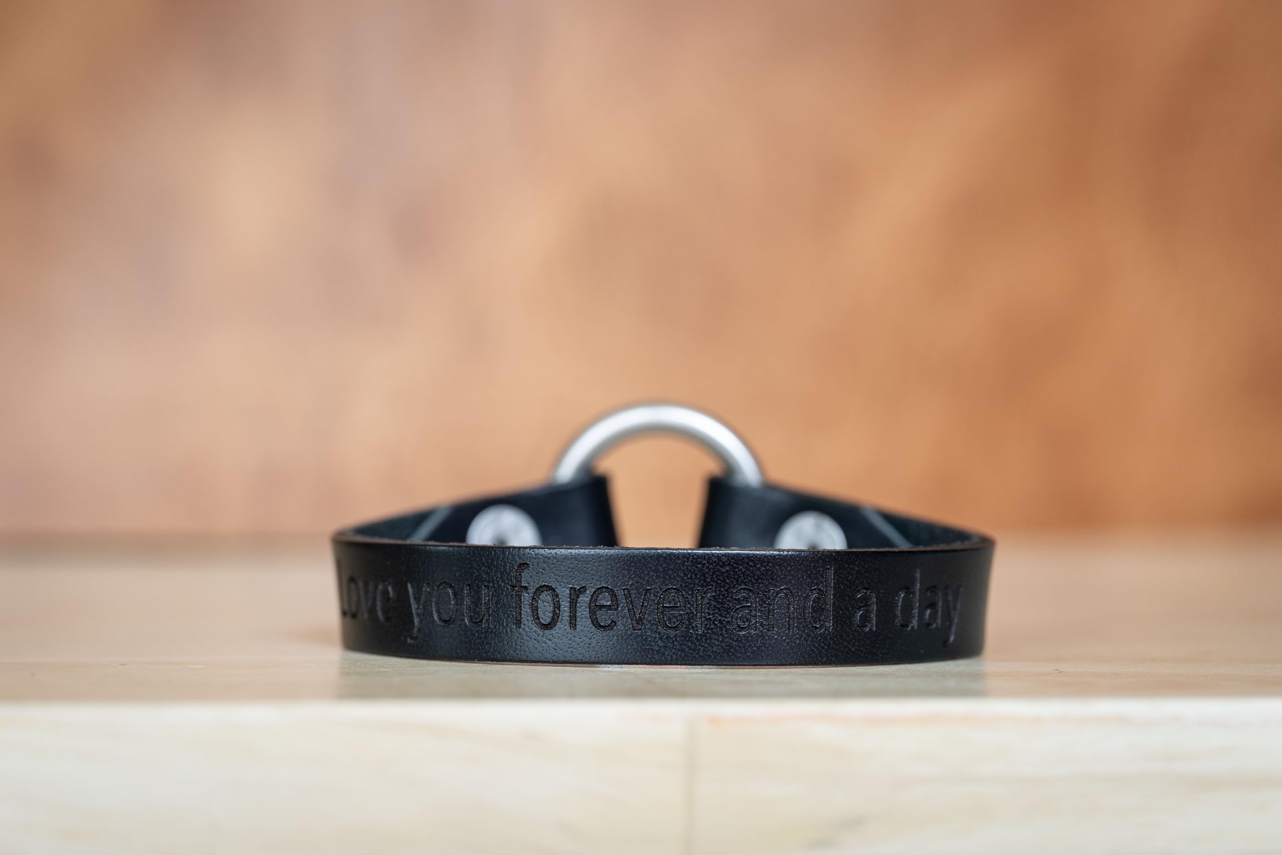 Antique Brass Leather Ring Bracelet - Wedding & Grief Memory Band for Everyday Wear