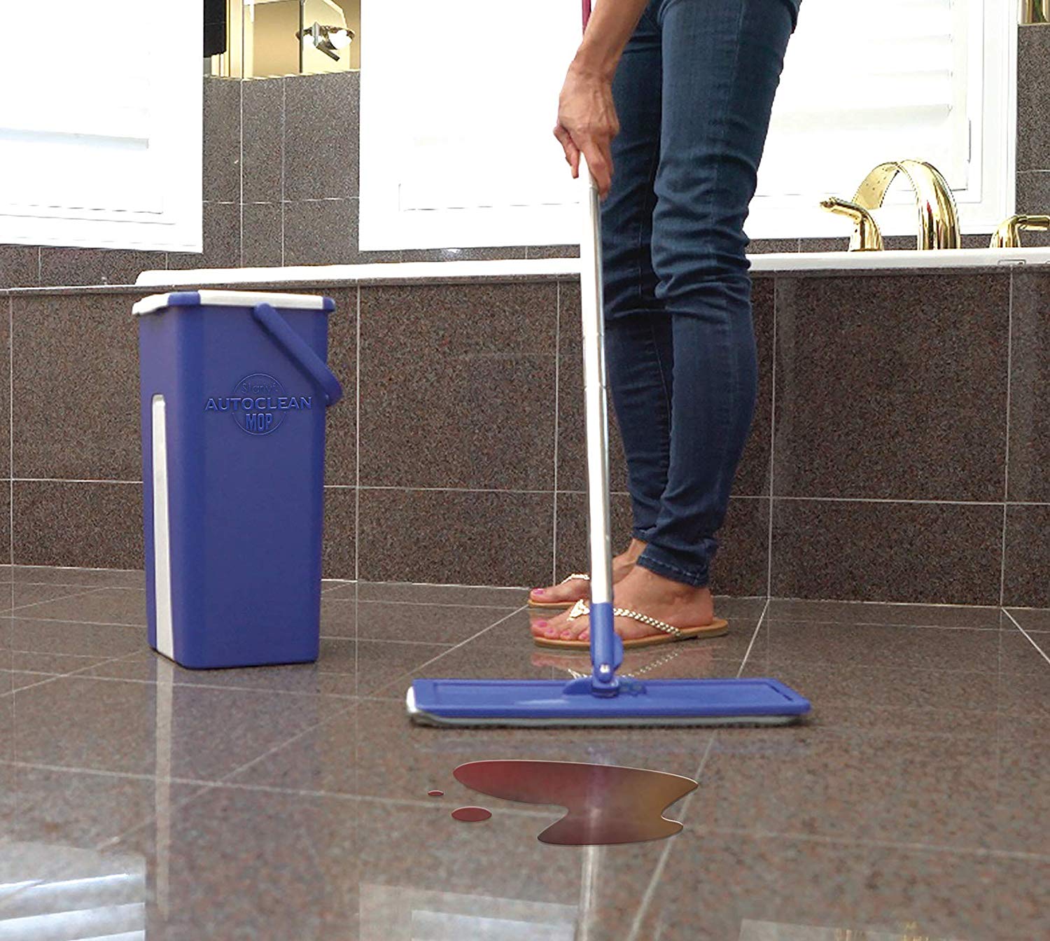 Starlyf Auto Clean Mop - Self-Cleaning Mop with Washable Pads, Lightweight & Easy to Use for Hardwood Floors, Tile & Laminate - Perfect for Home Cleaning, Kitchen & Bathroom