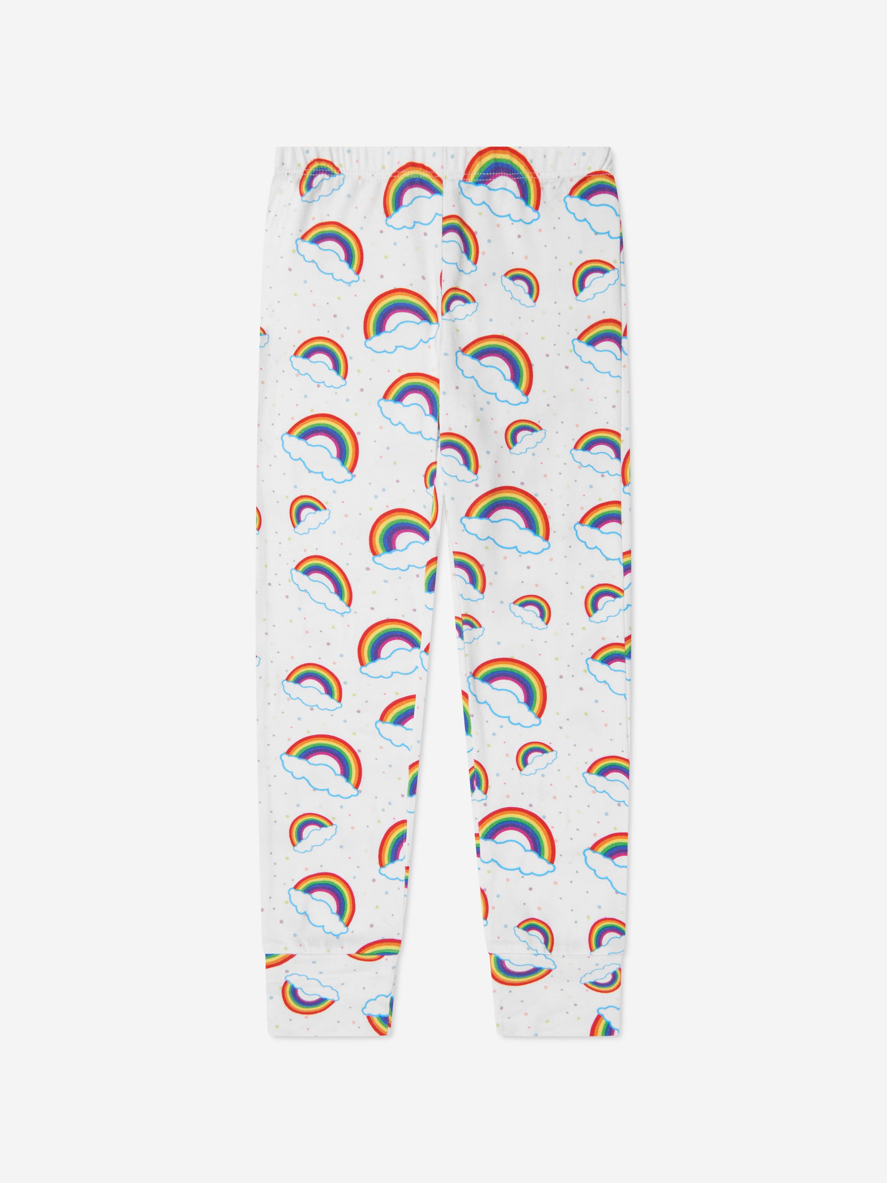 AY by AYLA Girls Rainbow Pyjamas Set - Soft Cotton Pajama Set for Kids & Toddlers - Colorful Striped Sleepwear for Girls - Perfect for Sleepovers, Birthday Gifts & Cozy Nights