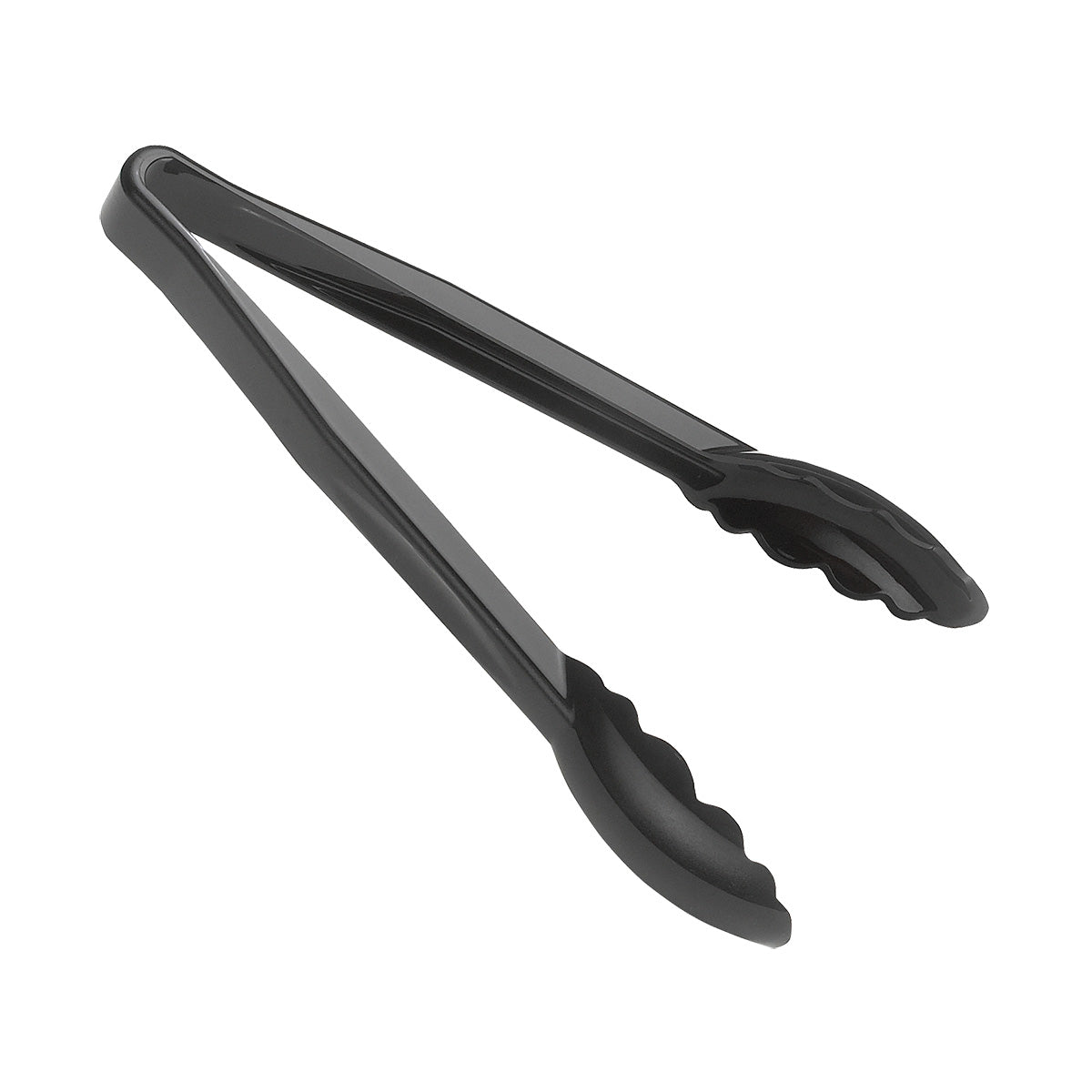 Cambro 9TGS110 Black Lugano Scallop Grip Tongs - 9 Inch Stainless Steel Kitchen Tongs for Cooking, Grilling, and Serving - Perfect for Restaurants, Catering, and Home Kitchens